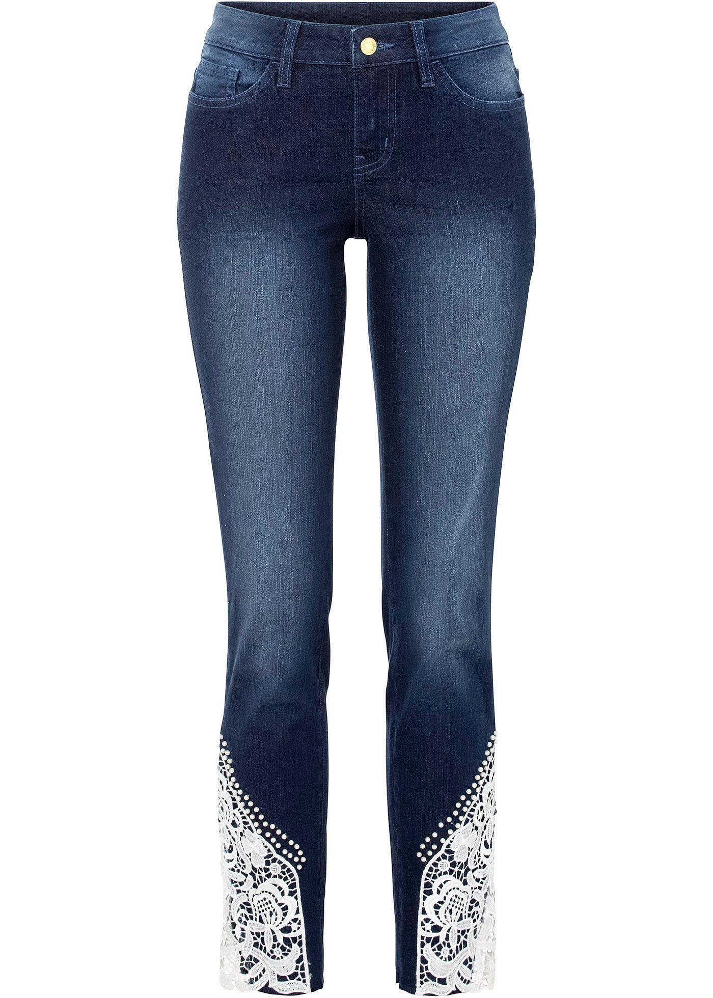 Skinny jeans met kant