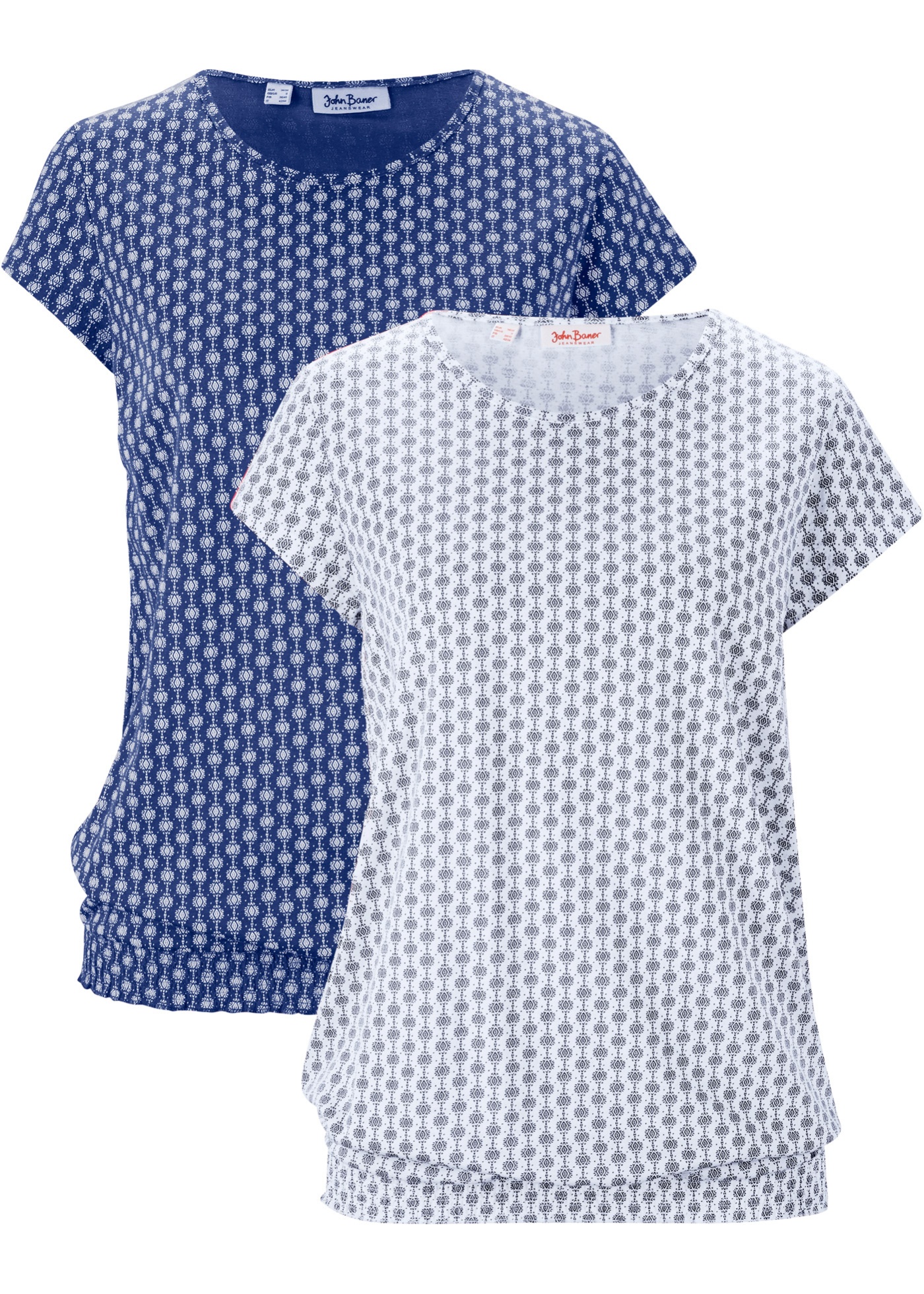 Shirt met print en minimouwen (set van 2)