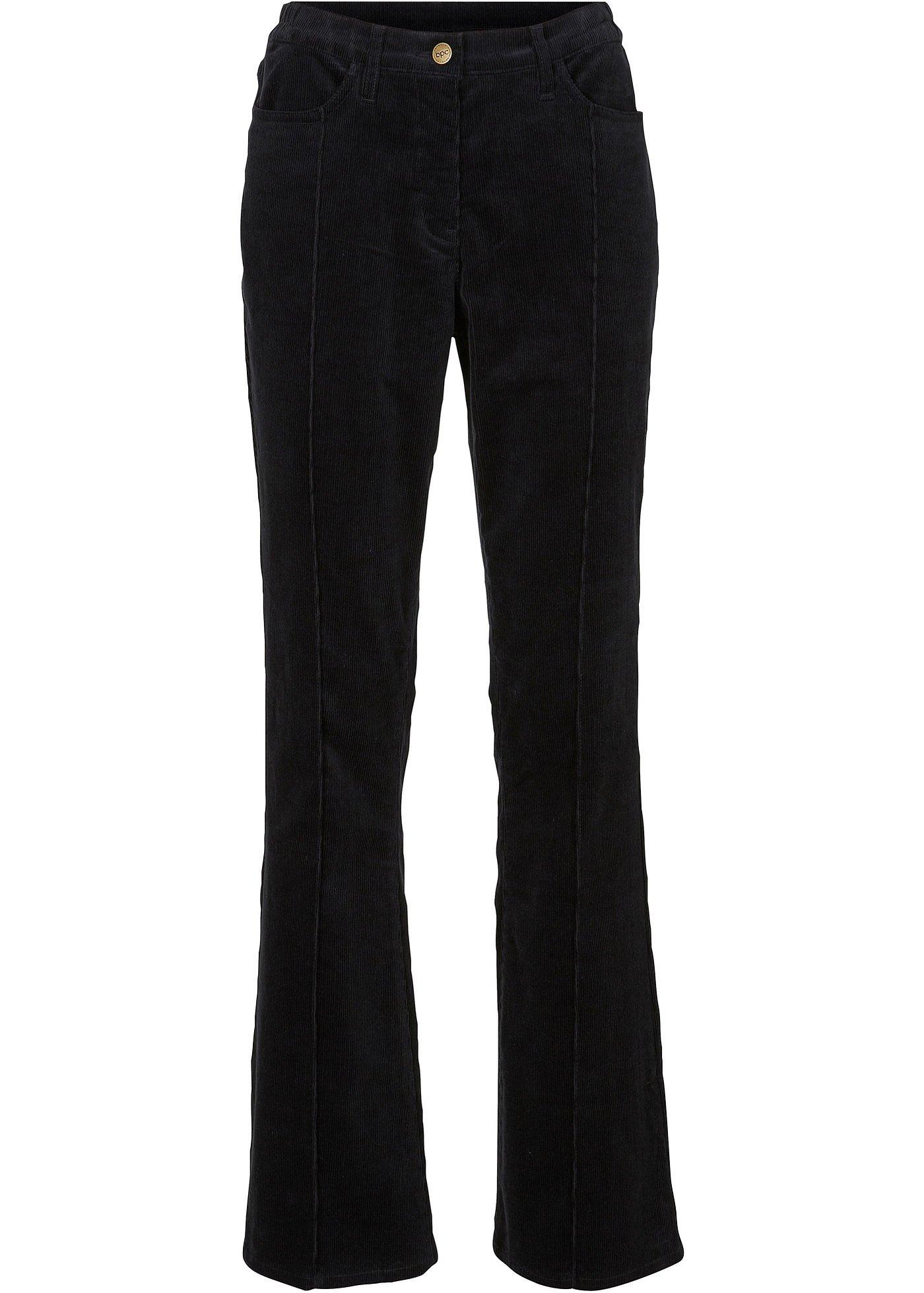 Stretch corduroy broek met biezen en comfortband, bootcut