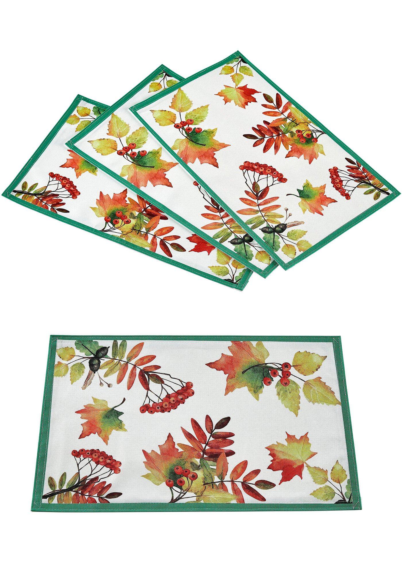 Placemats met bladerprint (set van 2)