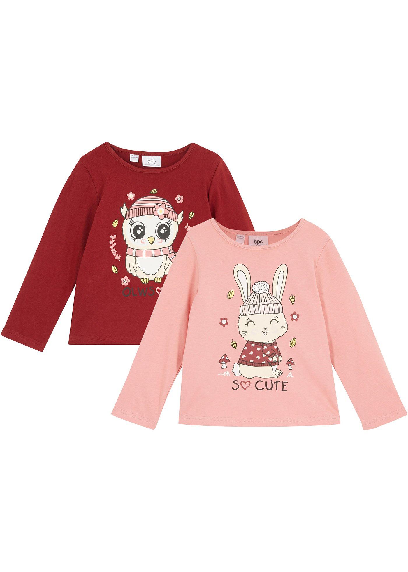 Meisjes longsleeve (set van 2) van biologisch katoen