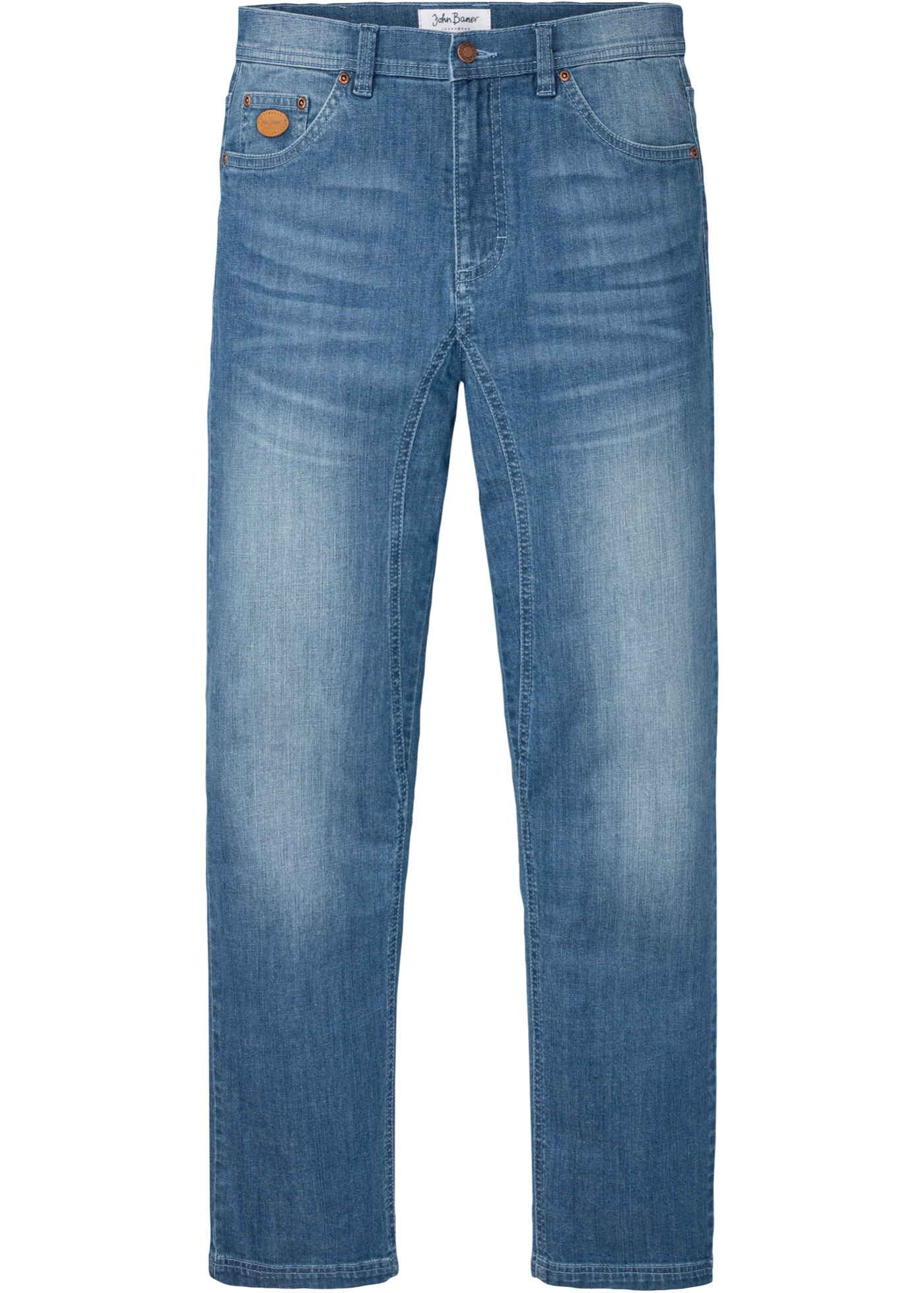 Classic fit stretch jeans met verstevigd kruis, tapered