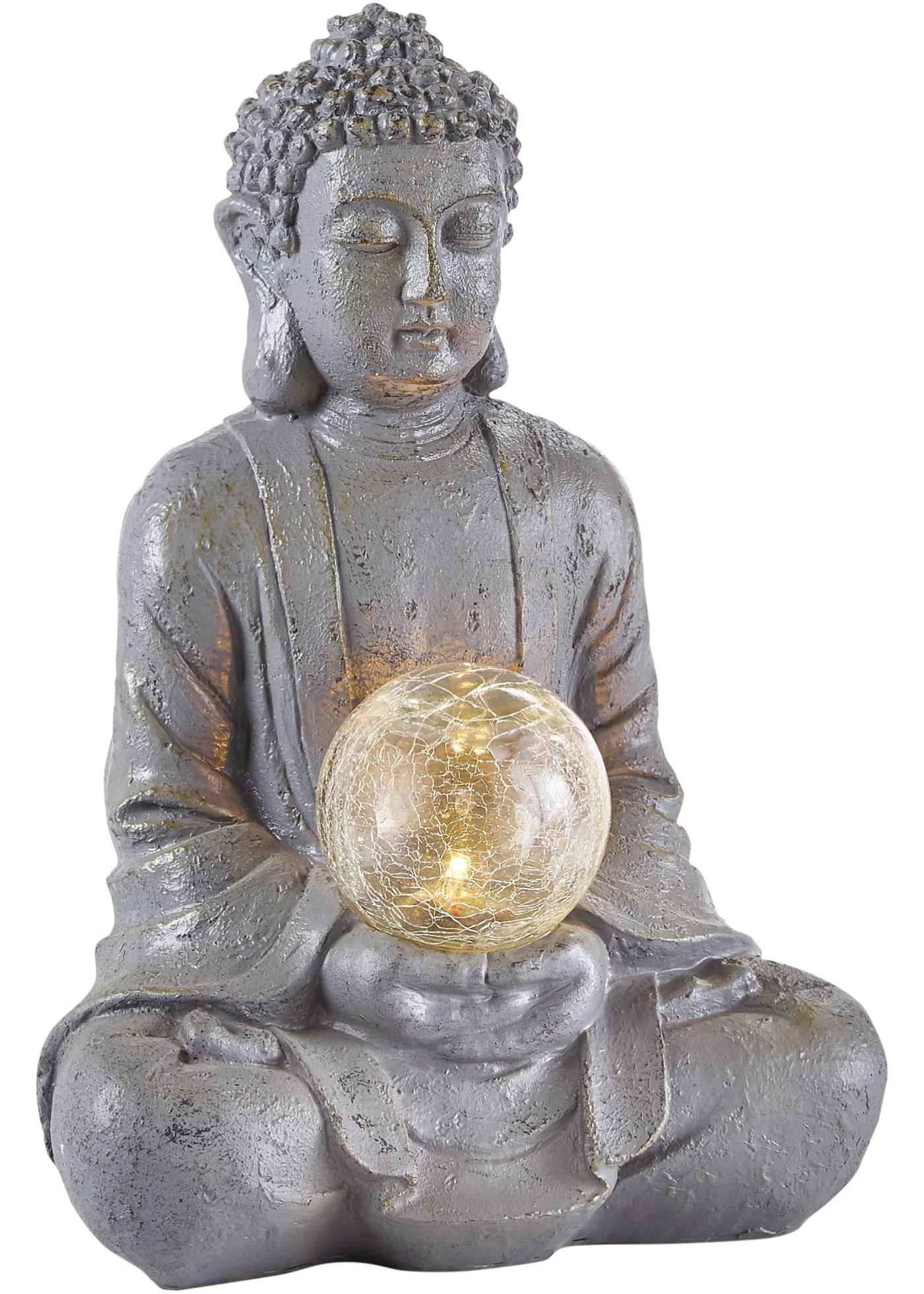 Solar decoratielamp Boeddha met lichtgevende bol