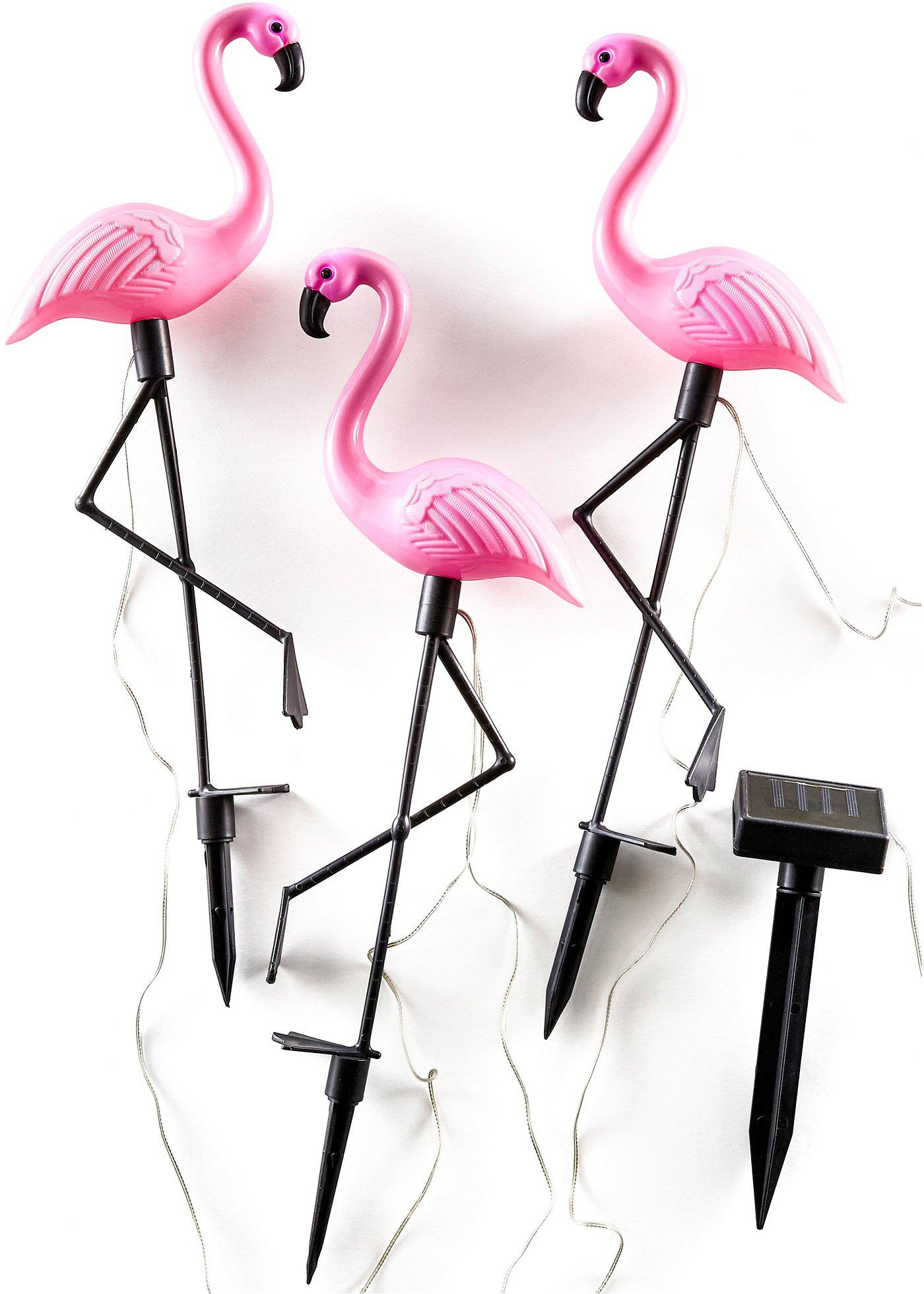 Solar decoratielamp flamingo (set van 3)