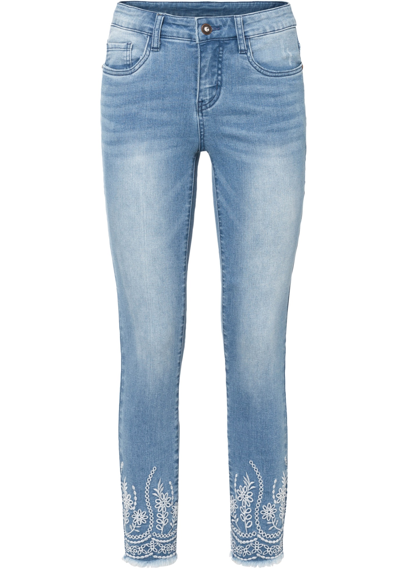 Skinny jeans met borduursel
