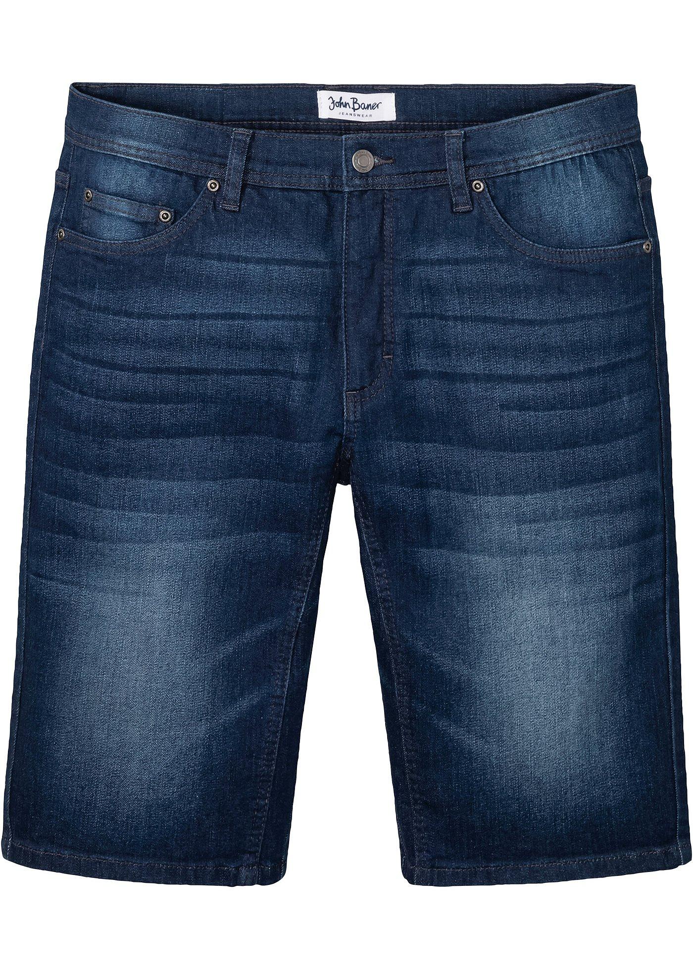 Stretch jeans bermuda met verstevigd kruis, regular fit