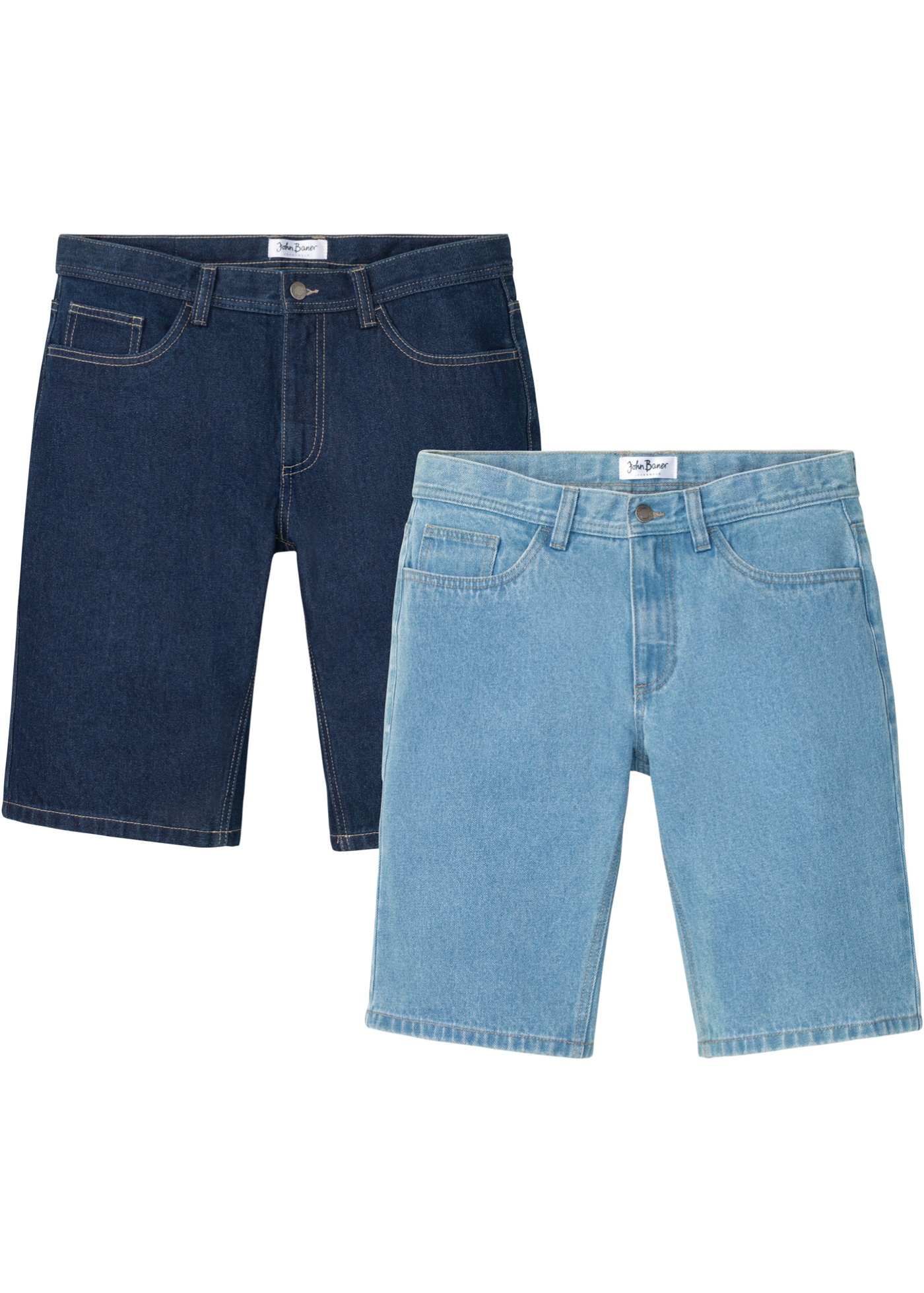 Jeans bermuda, regular fit (set van 2)