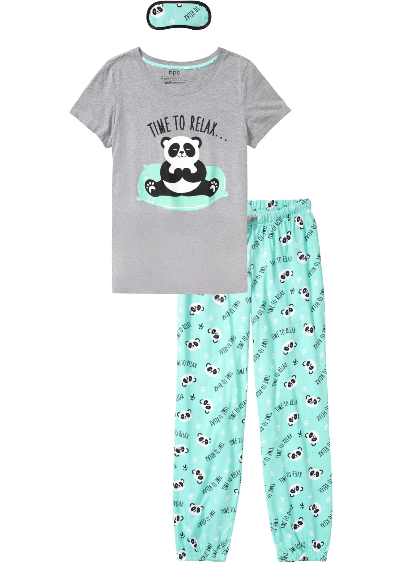 Pyjama en slaapmasker (3-dlg.set)