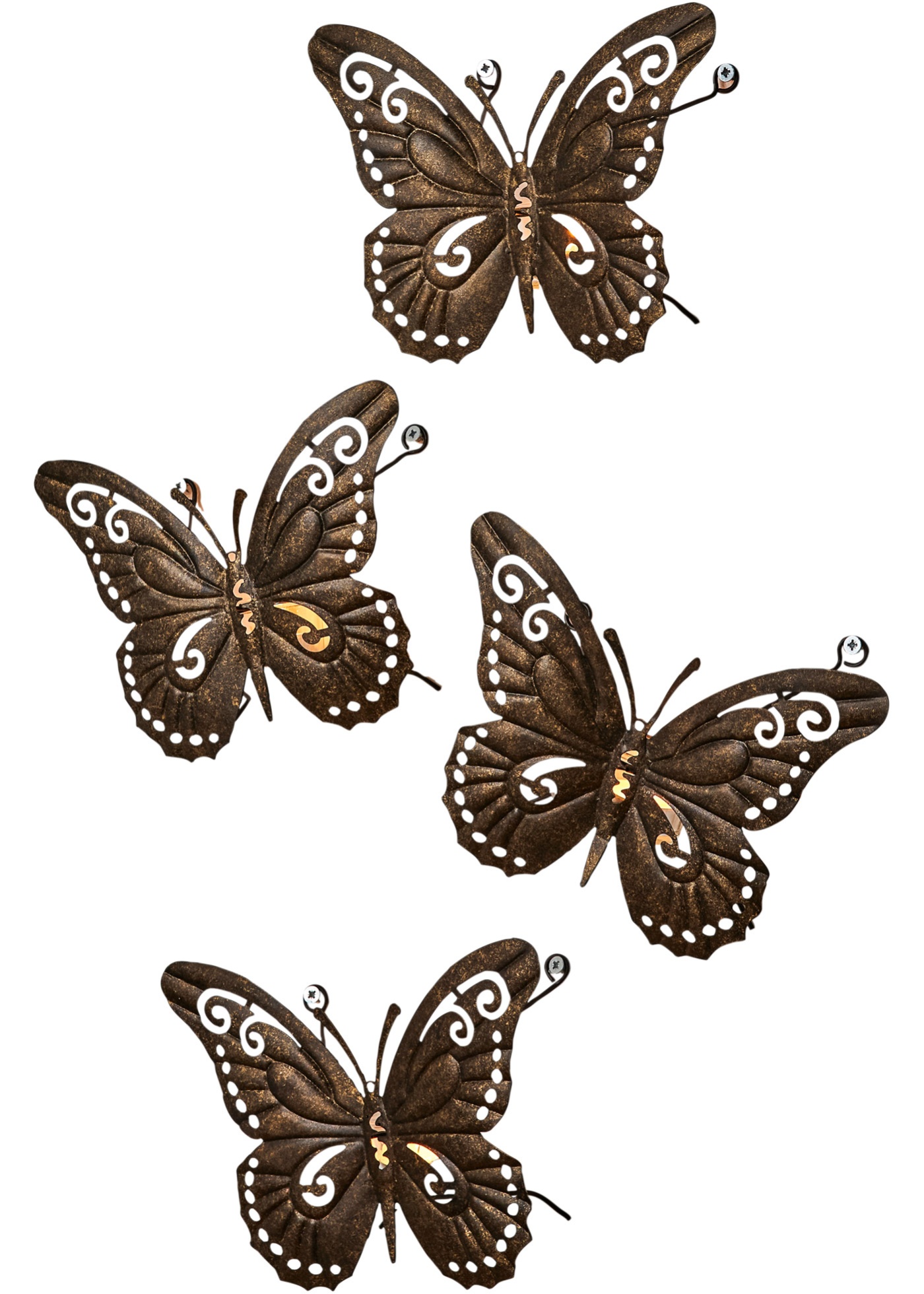Wandkaarsenhouder vlinders (set van 4)