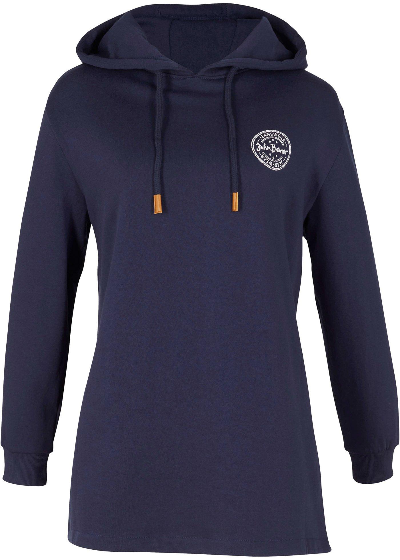 Lange hoodie met splitten