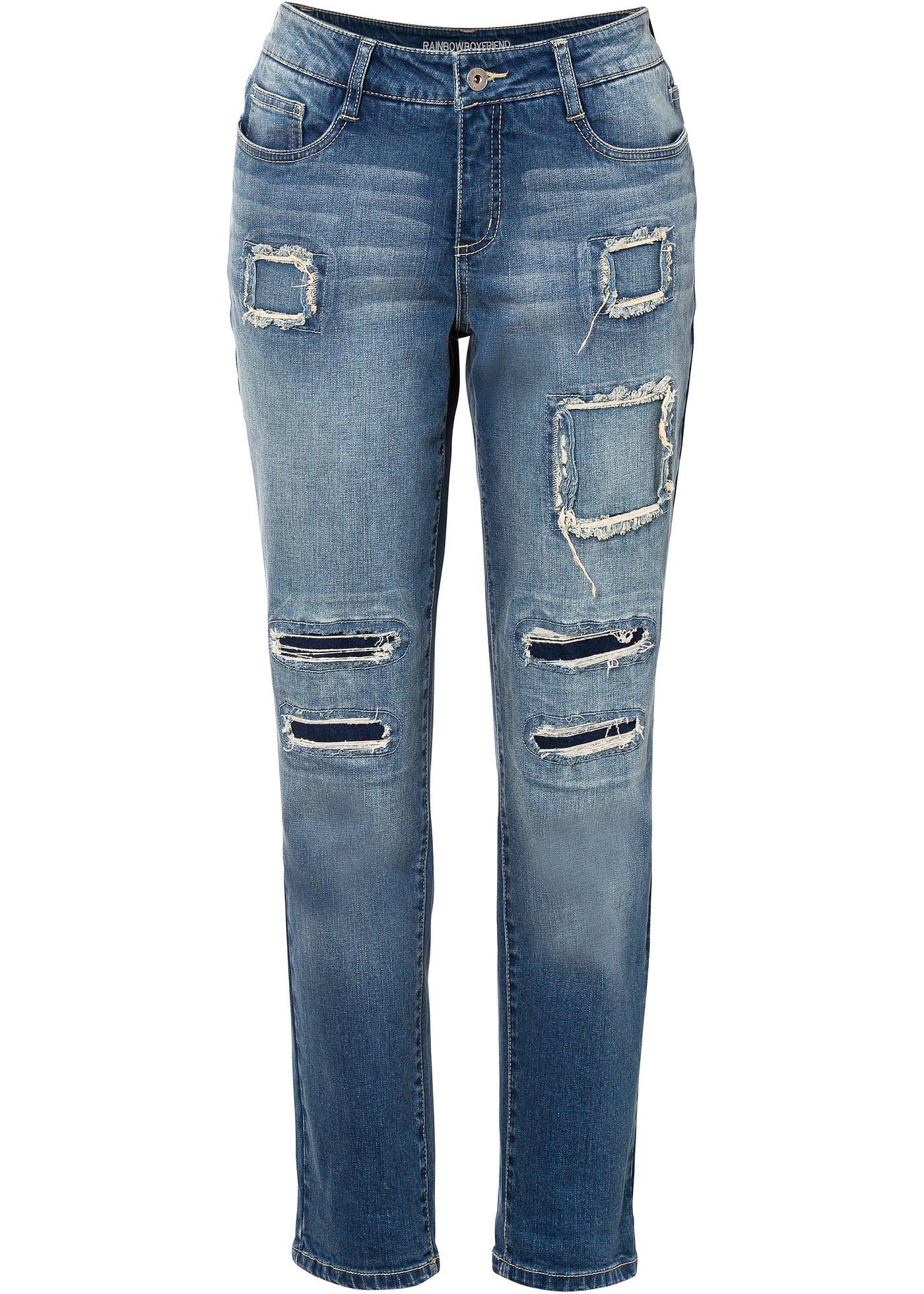 Boyfriend jeans met destroyed details