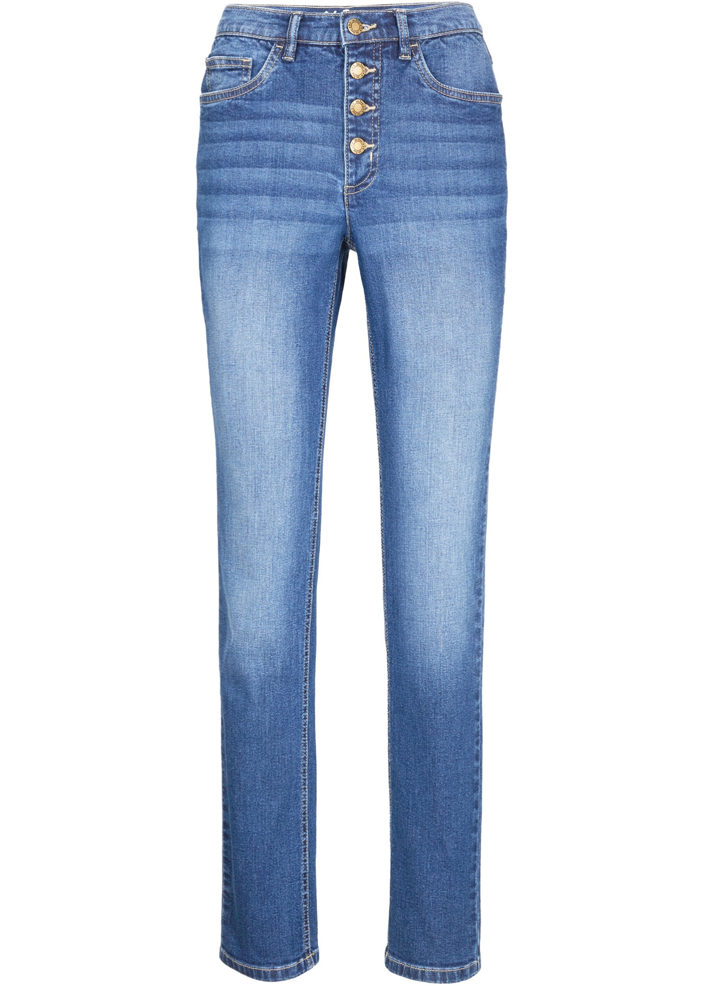 Stretch jeans met biologisch katoen, straight
