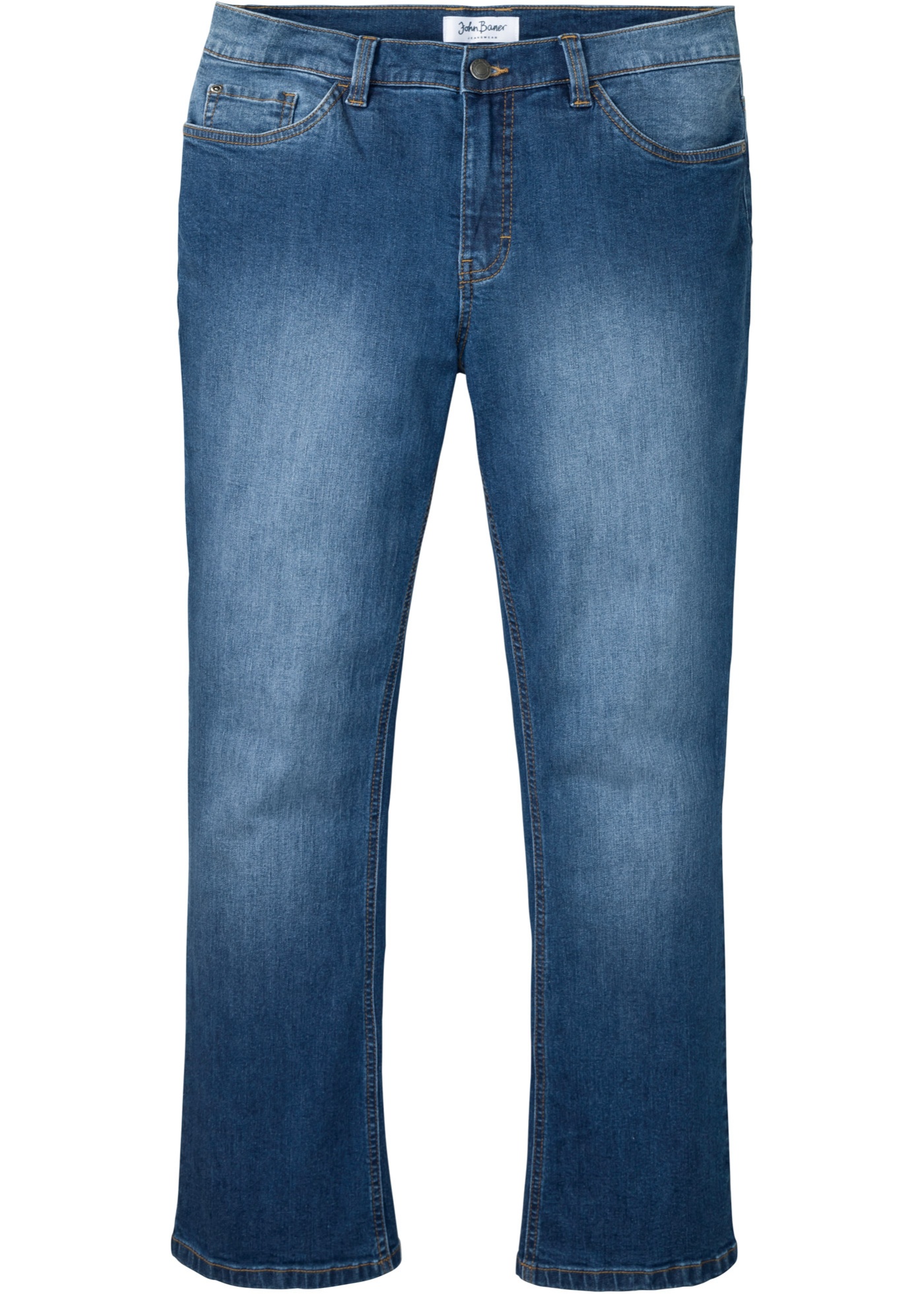 Regular fit stretch jeans met biologisch katoen