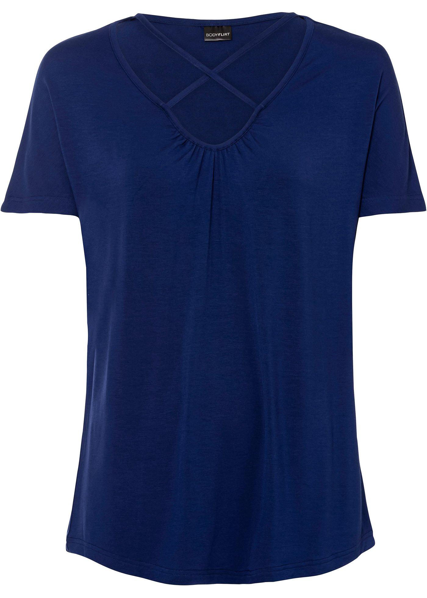 Shirt met straps van viscose