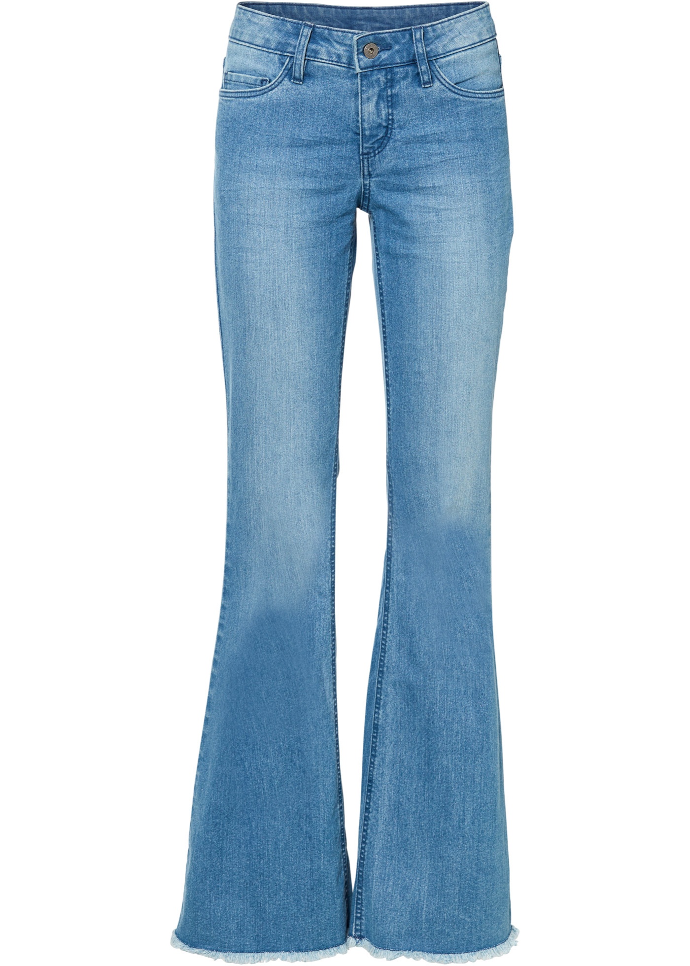Flared jeans met rafelige randen