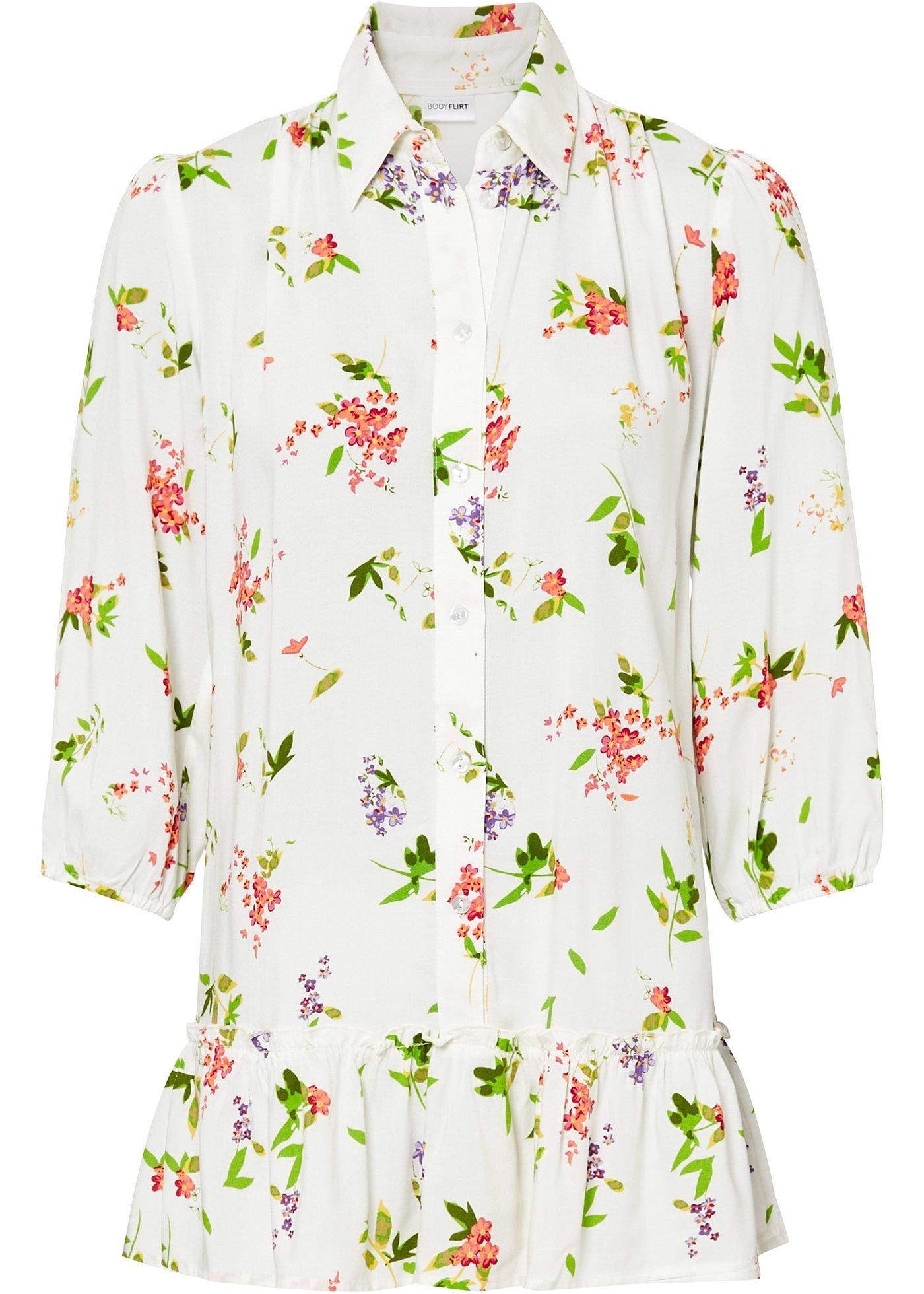 Gedessineerde, lange blouse