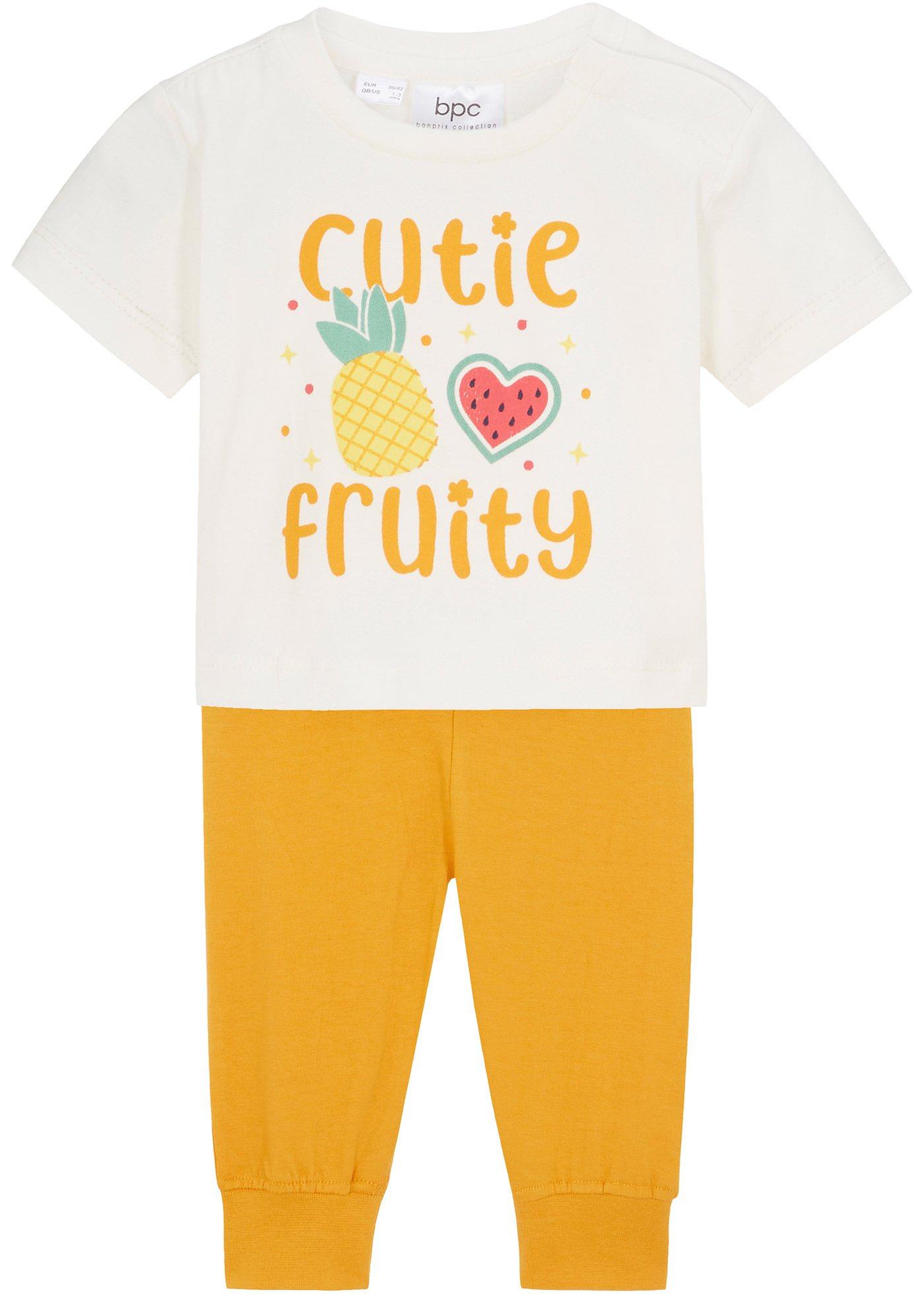 Baby shirt en shirtbroek van biologisch katoen (2-dlg. set)