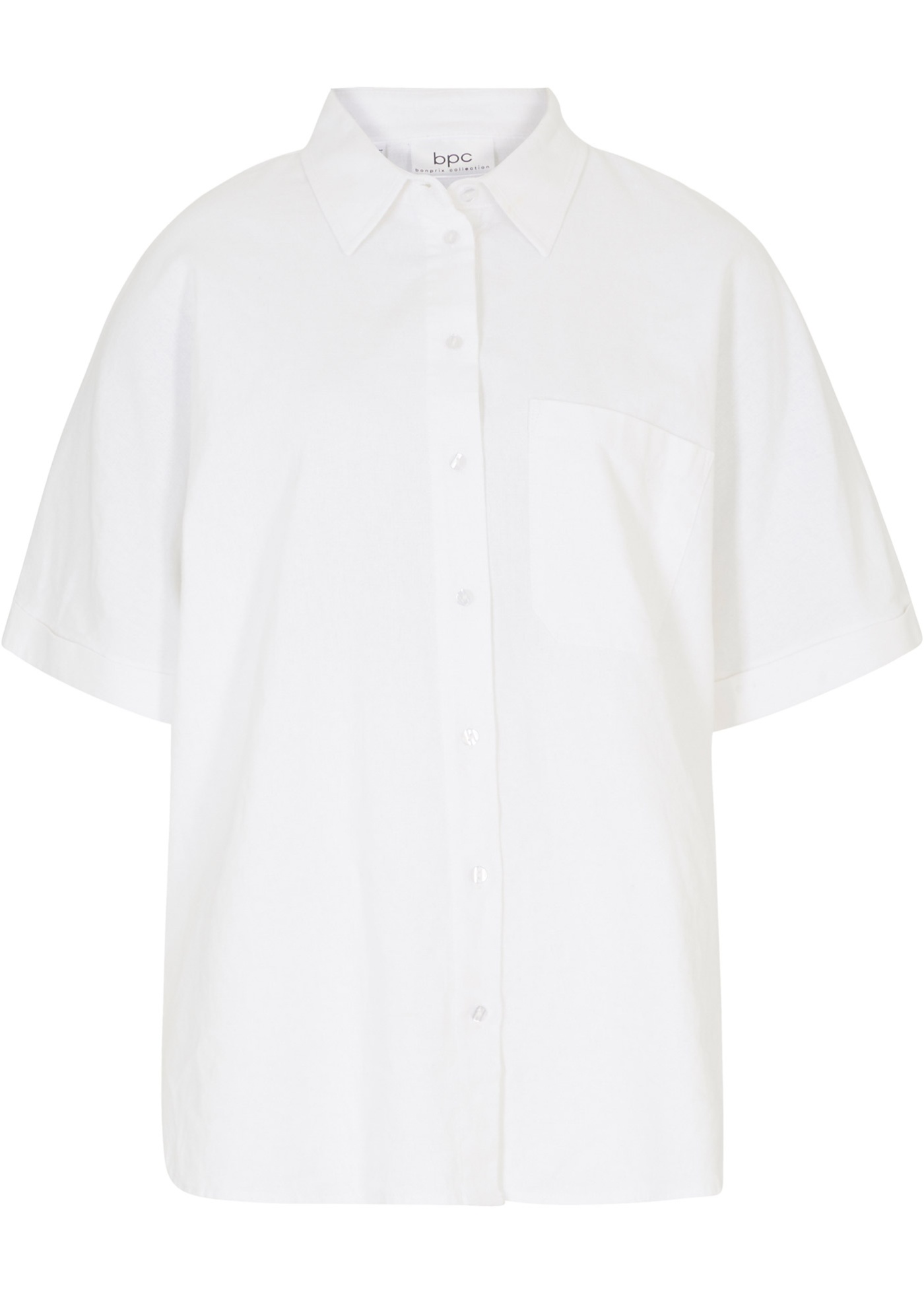 Oversized blouse met halflange mouwen en linnen