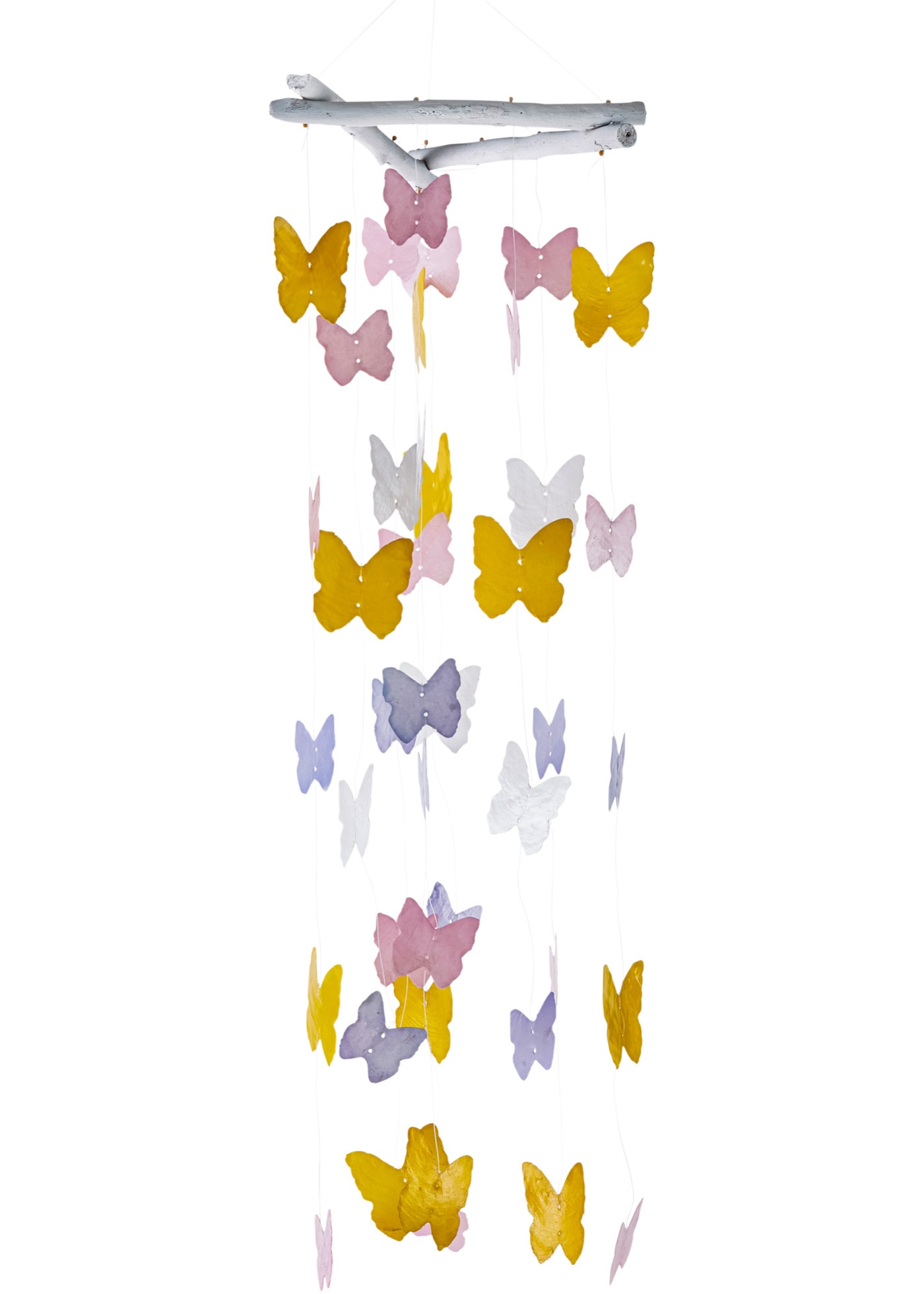 Capiz windgong met vlinders