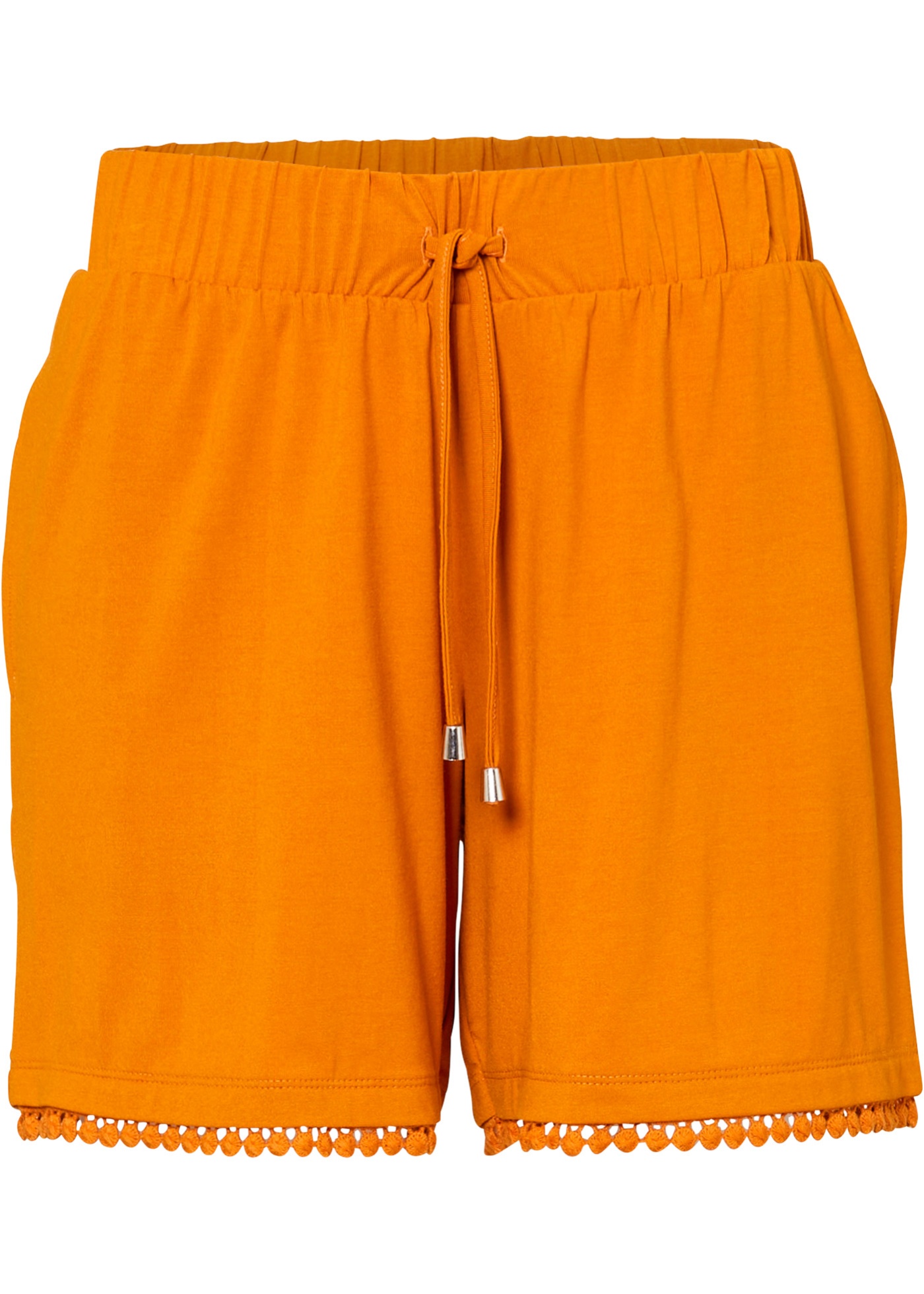 Jersey short met comfortband en kant