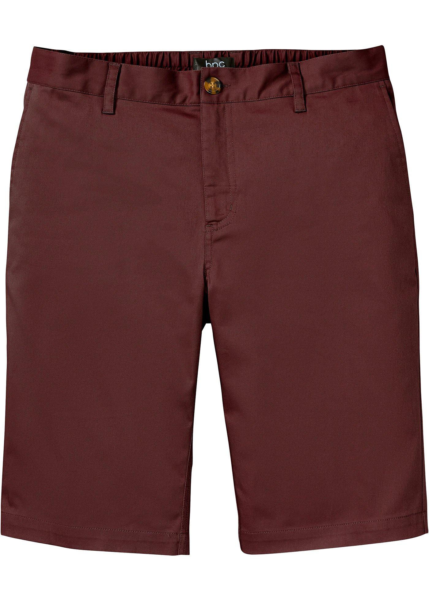 Stretch chino bermuda met comfort fit en lichte glans, regular fit