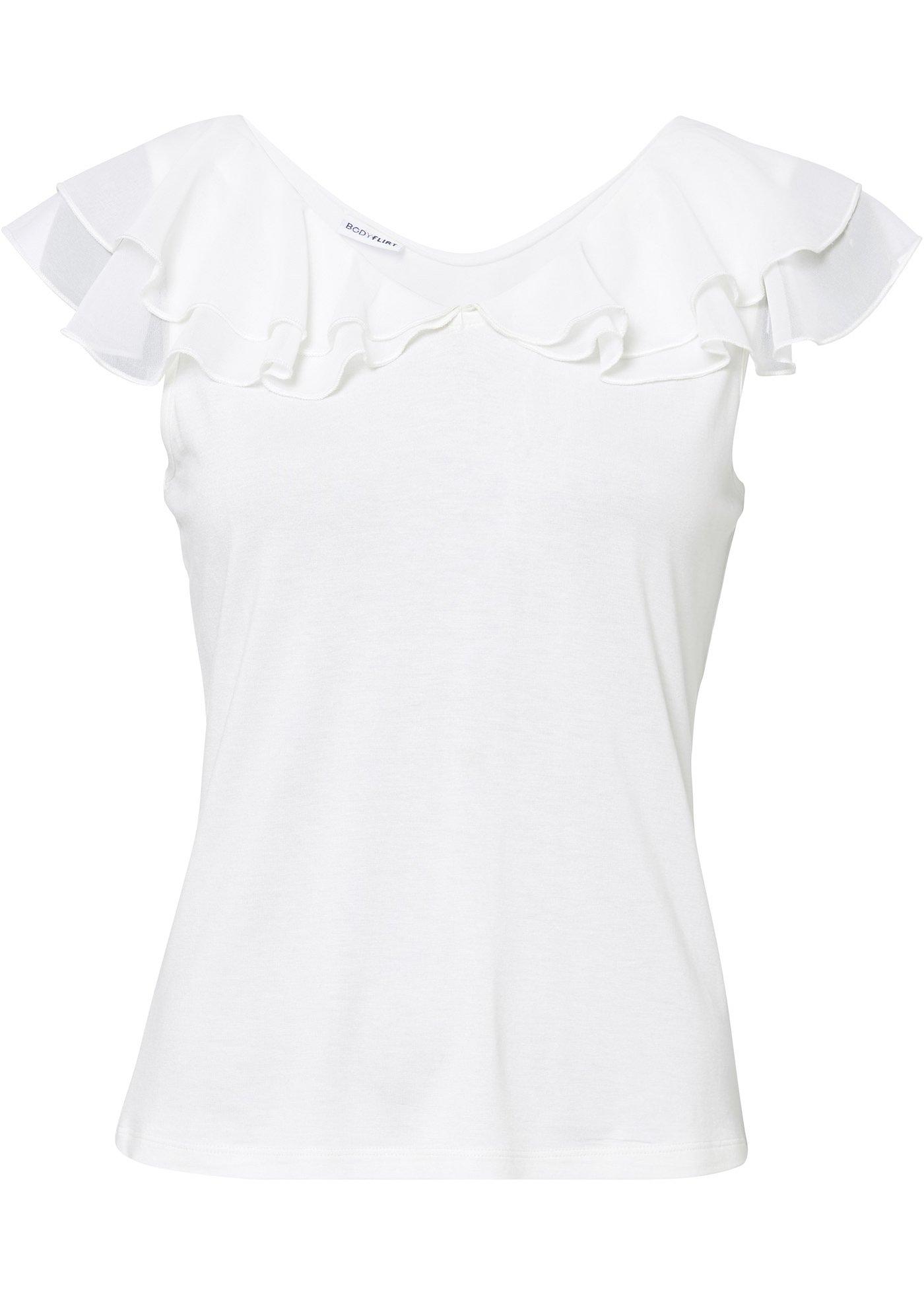 Top met chiffon volants