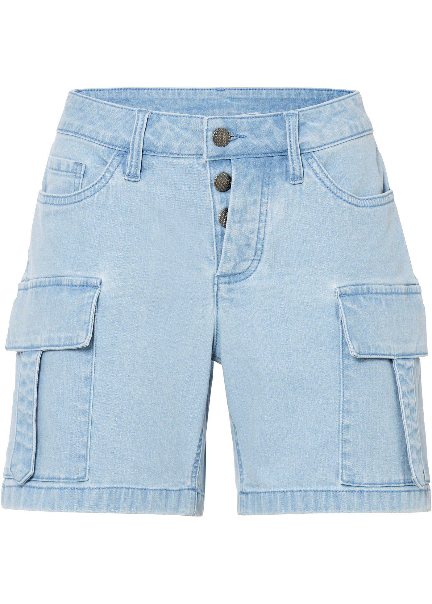 Jeans short met opgestikte zakken