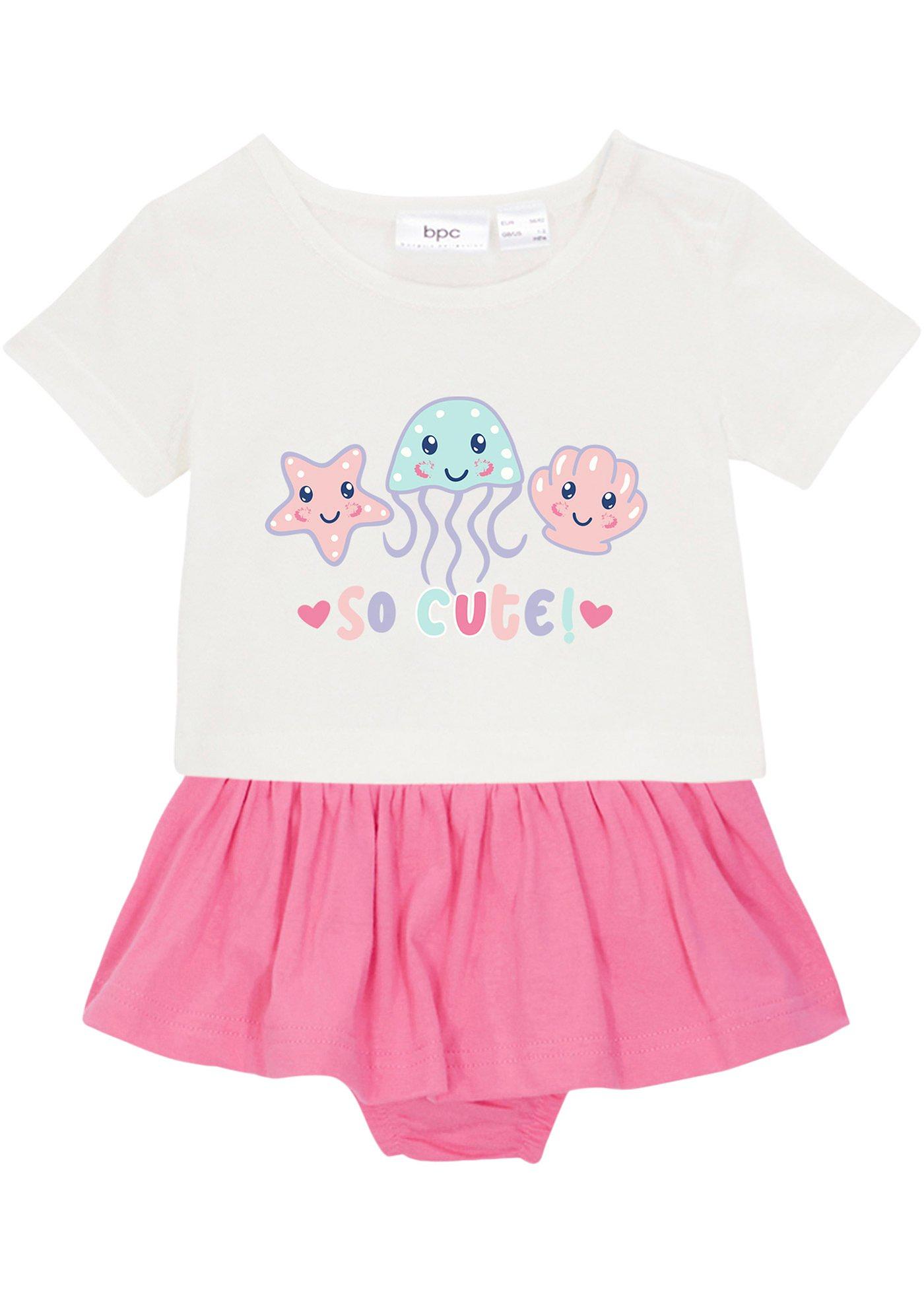 Baby shirt en broekrok van biologisch katoen (2-dlg. set)