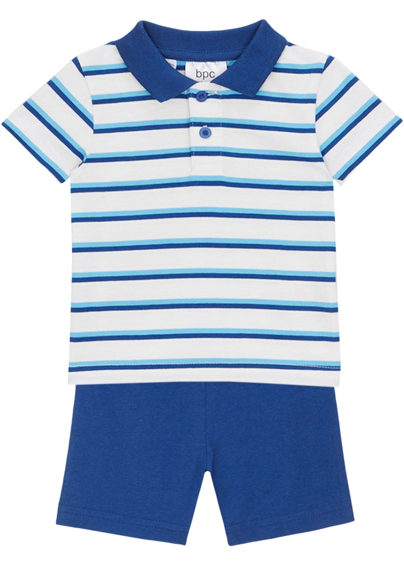 Baby poloshirt en short van biologisch katoen (2-dlg. set)