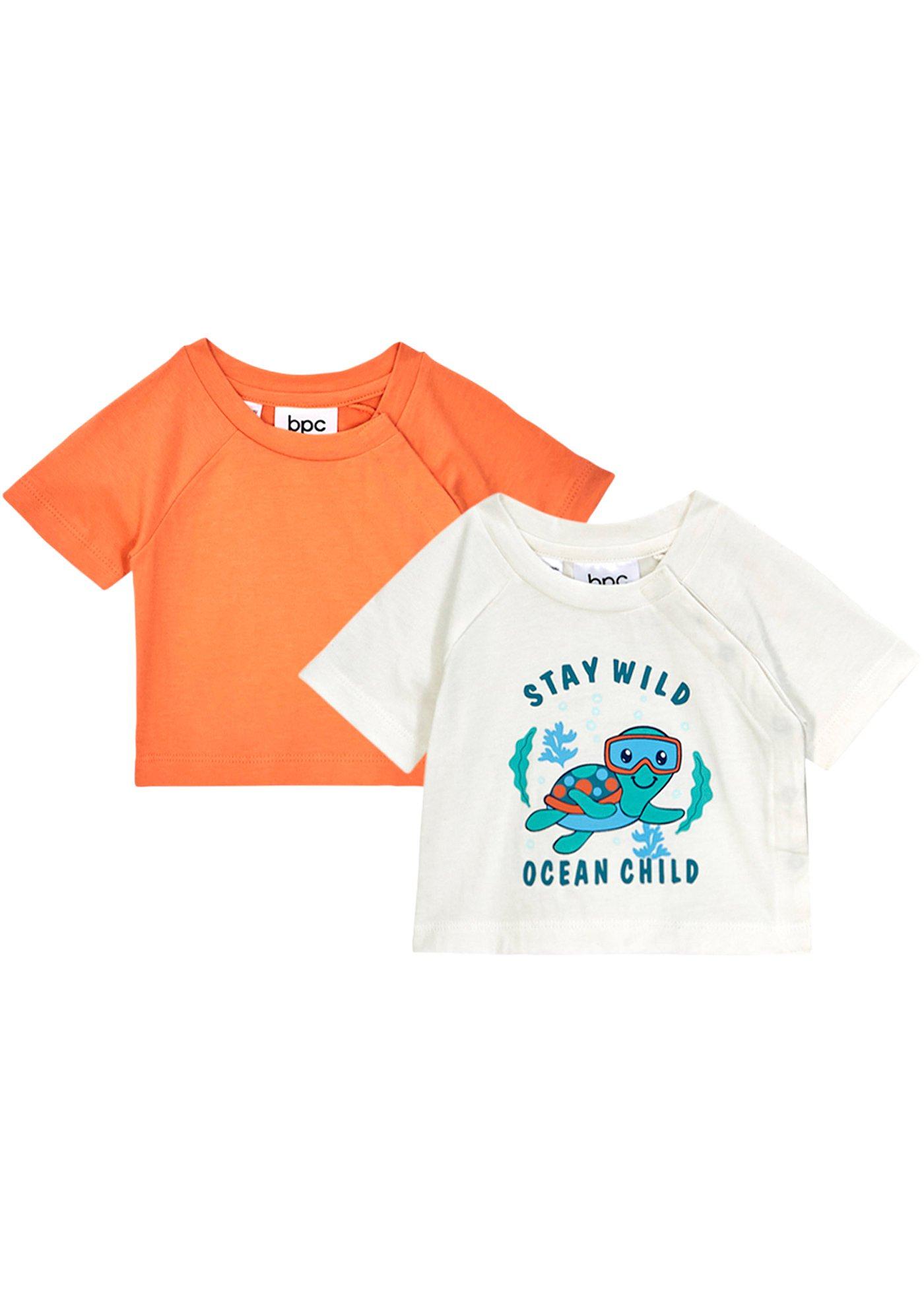 Baby T-shirt met knoopsluiting van biologisch katoen (set van 2)