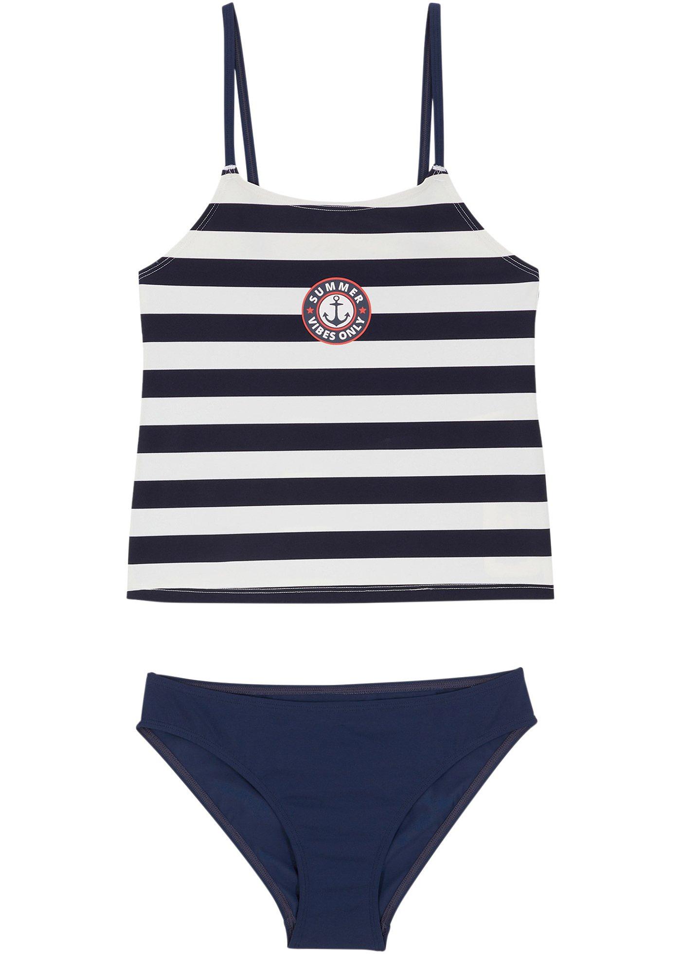 Meisjes tankini met gerecycled polyamide (2-dlg. set)