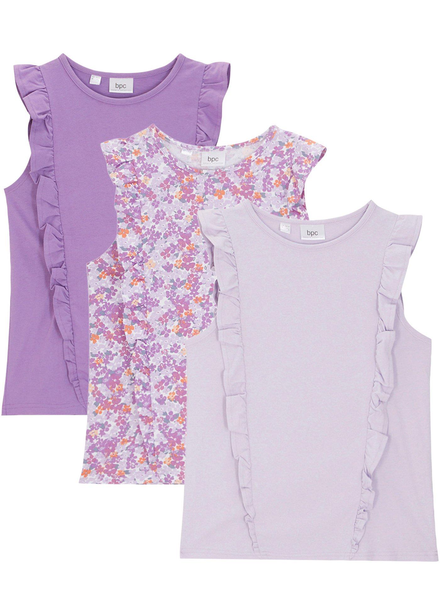 Meisjes top met volants (set van 3)