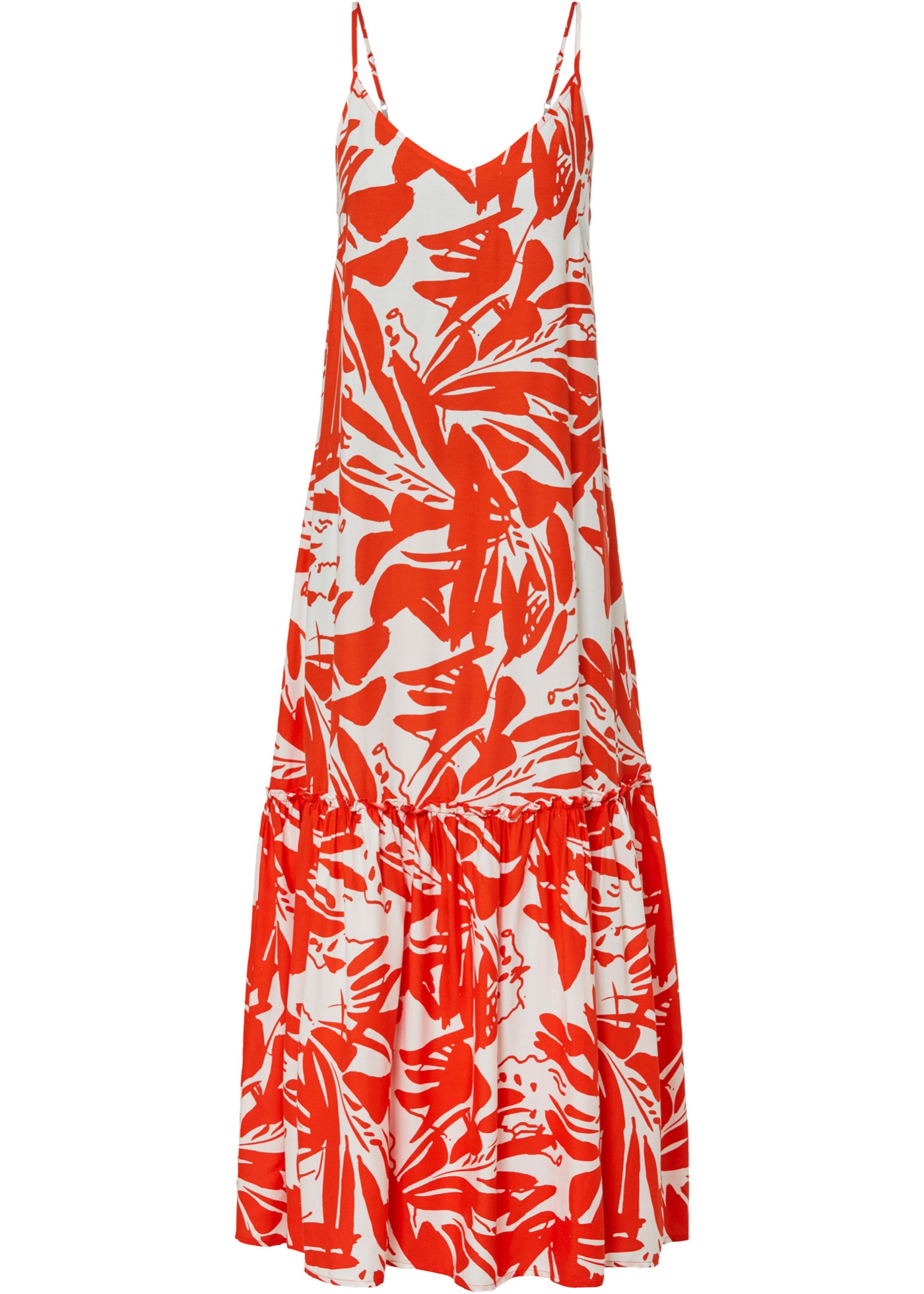 Maxi jurk met volant van viscose