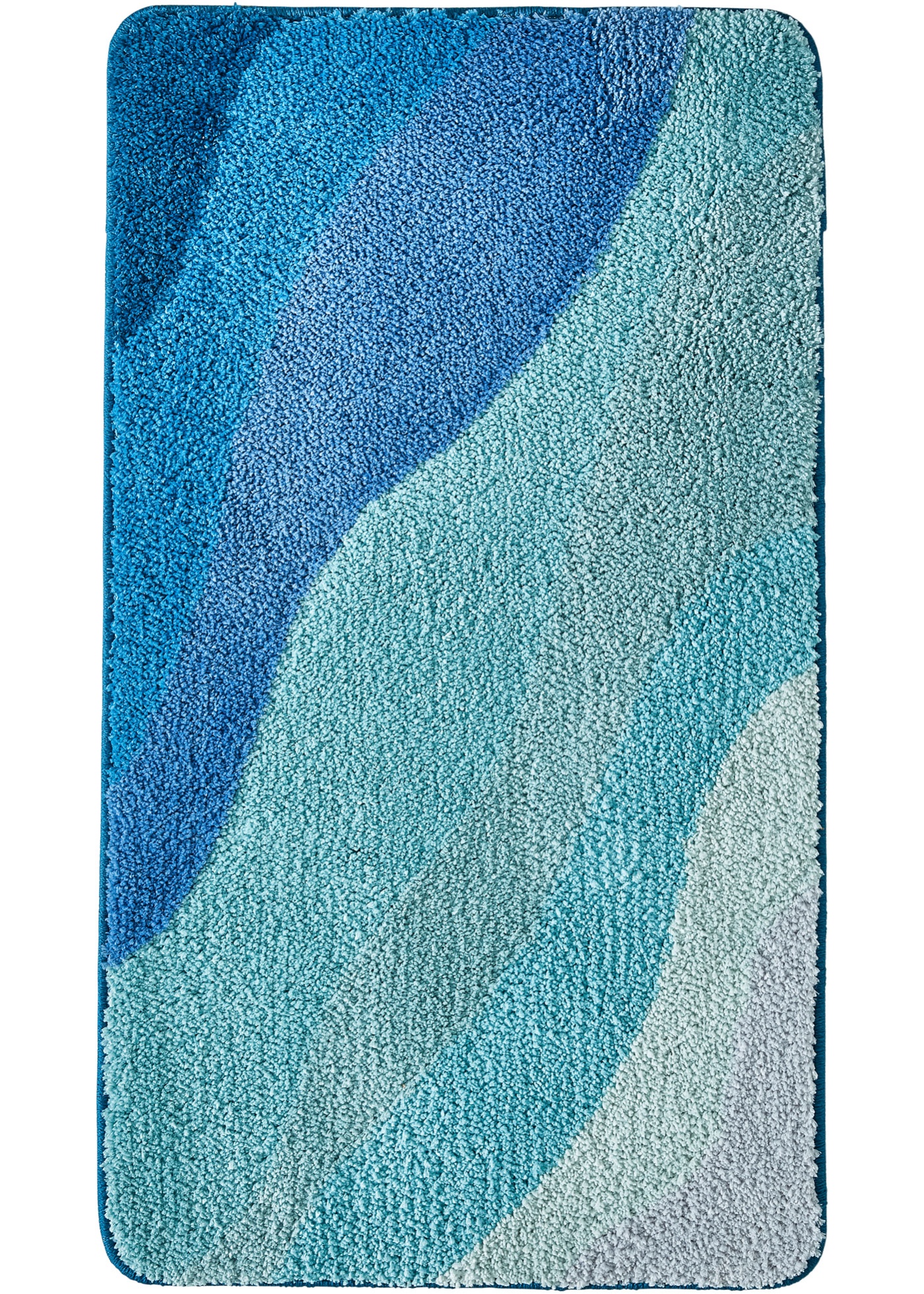 Getufte badmat in blauwtinten