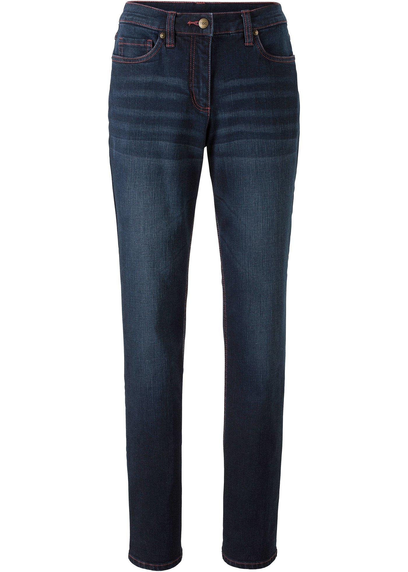 Katoenen stretch jeans met comfortband, straight