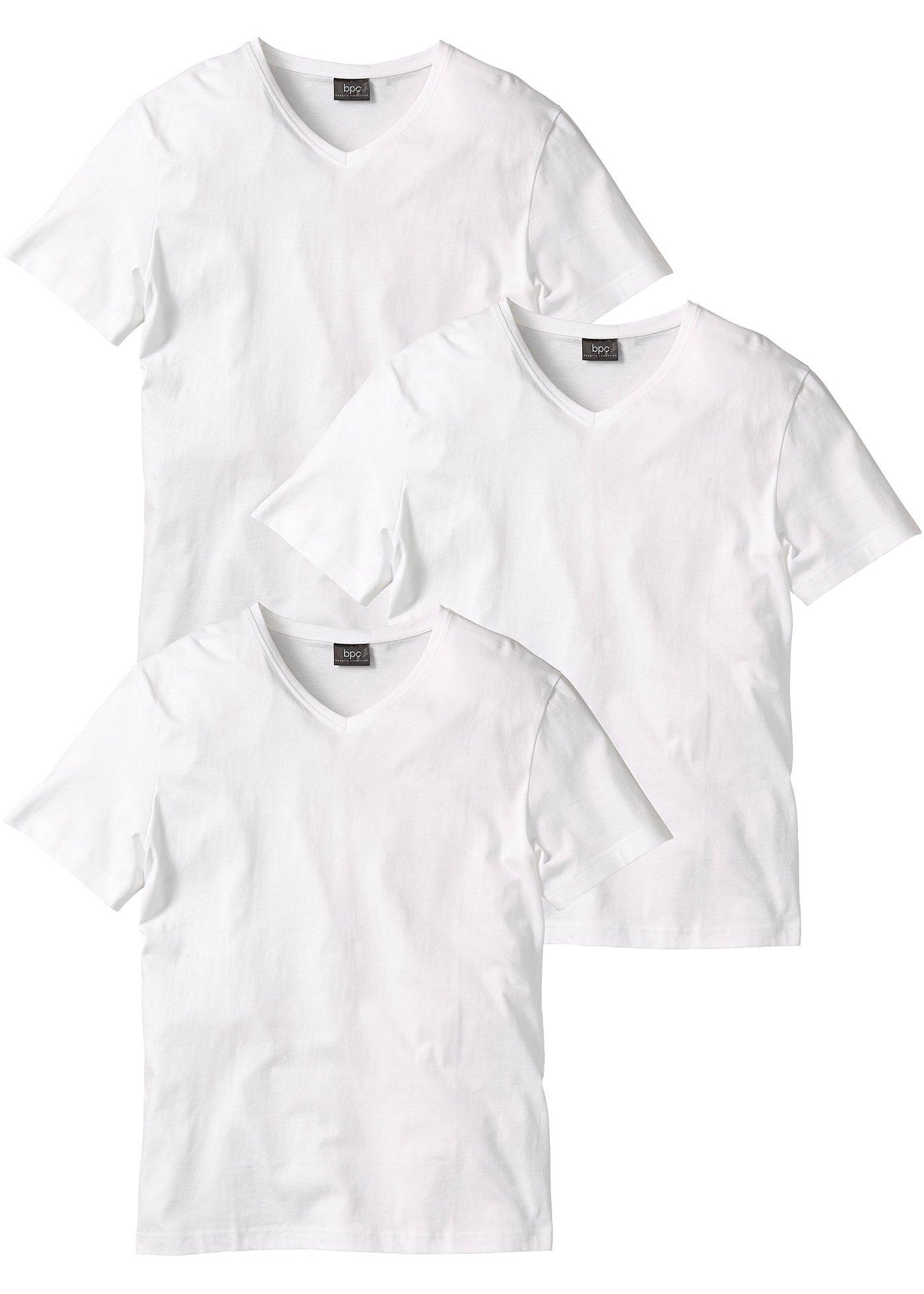 T-shirt met V-hals (set van 3)