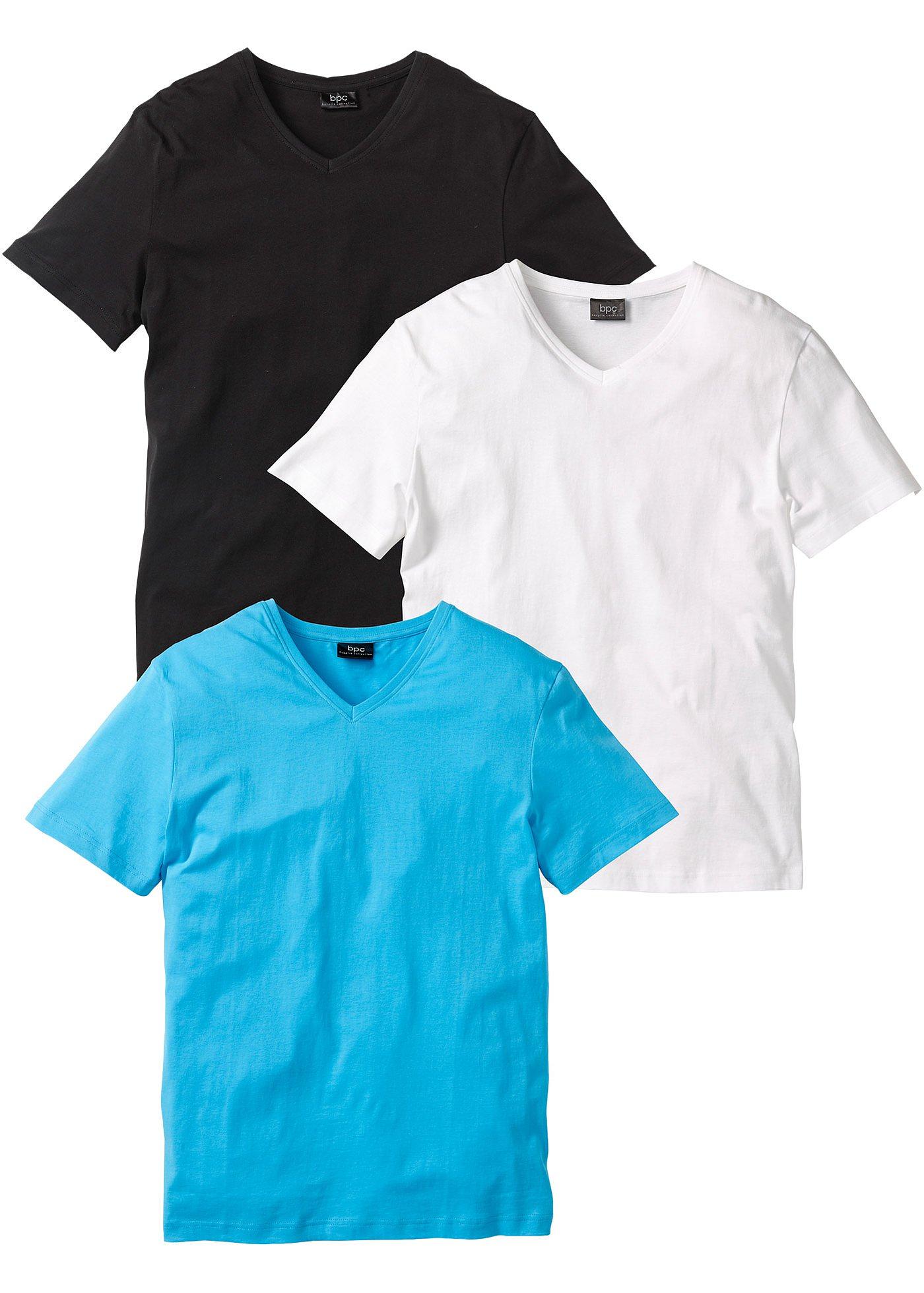 T-shirt met V-hals (set van 3)