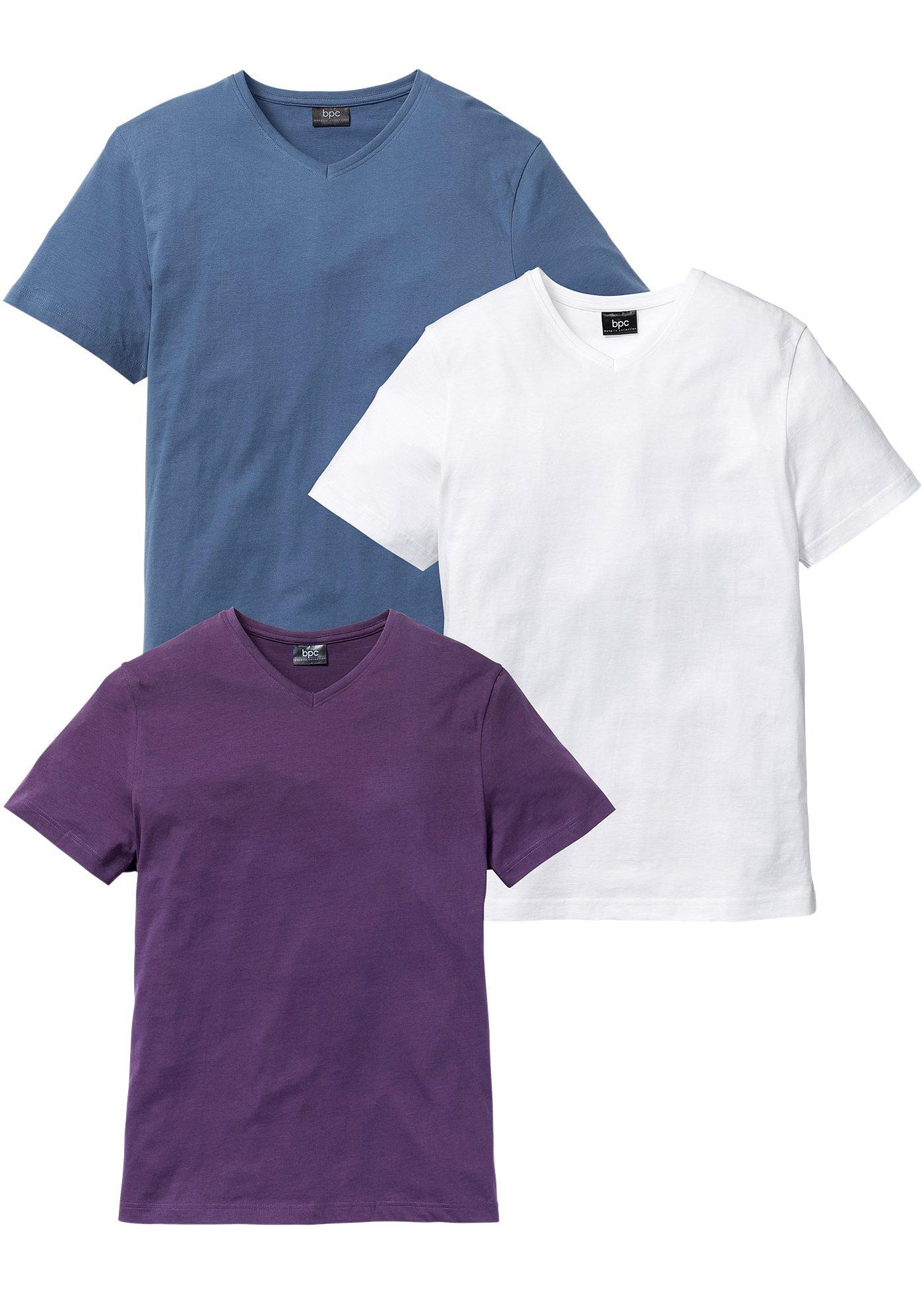 T-shirt met V-hals (set van 3)