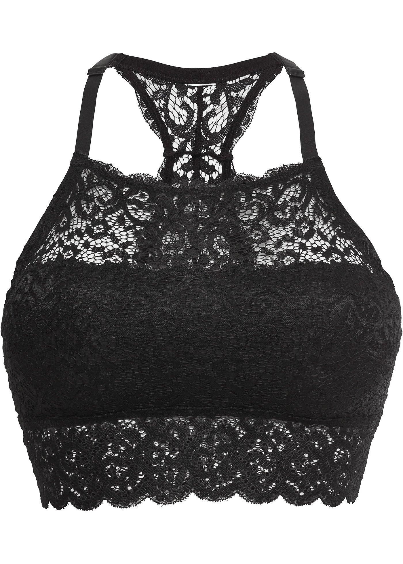 Stylish bralette met kant zwart