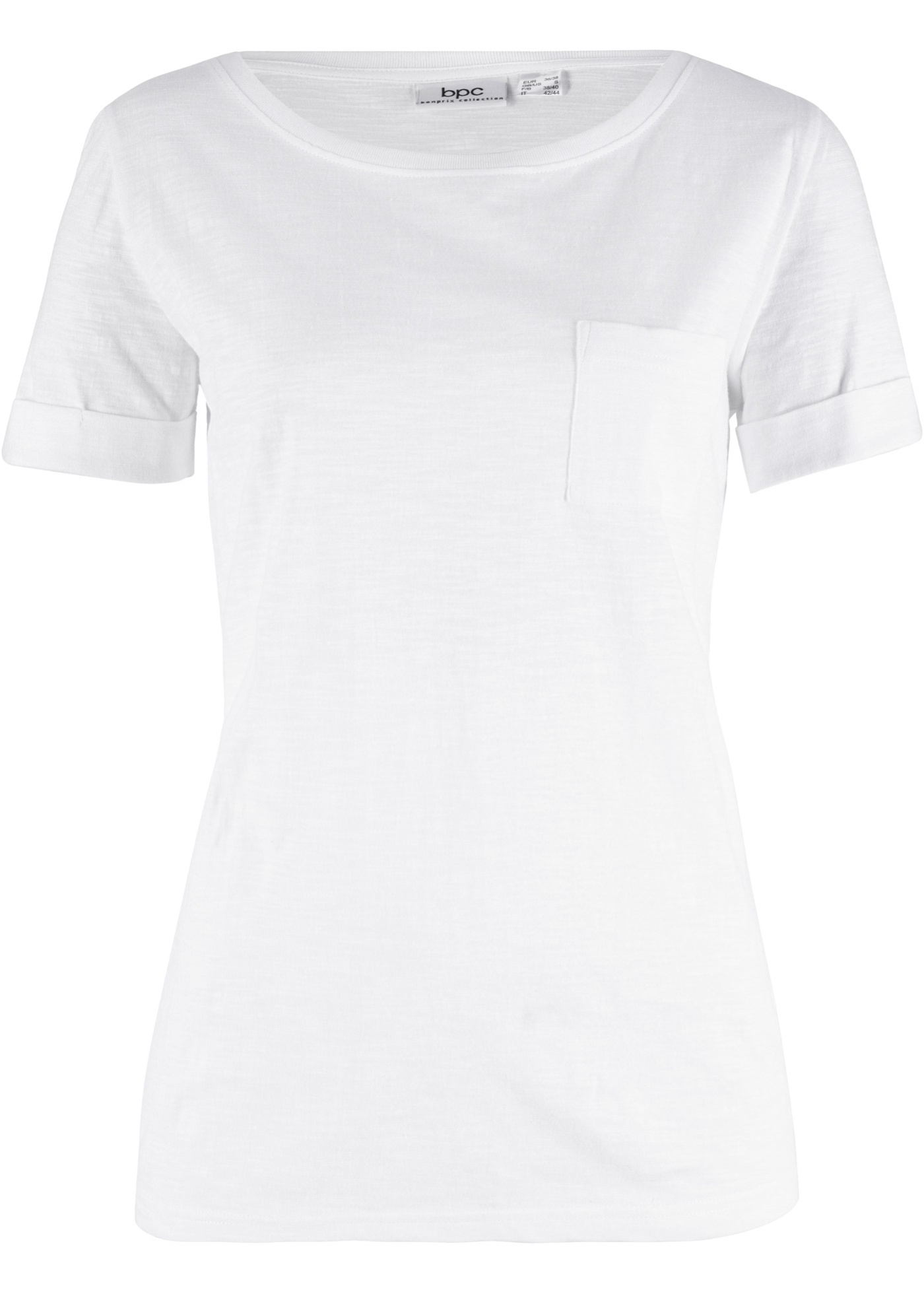 Katoenen T-shirt van effectgaren met borstzakje