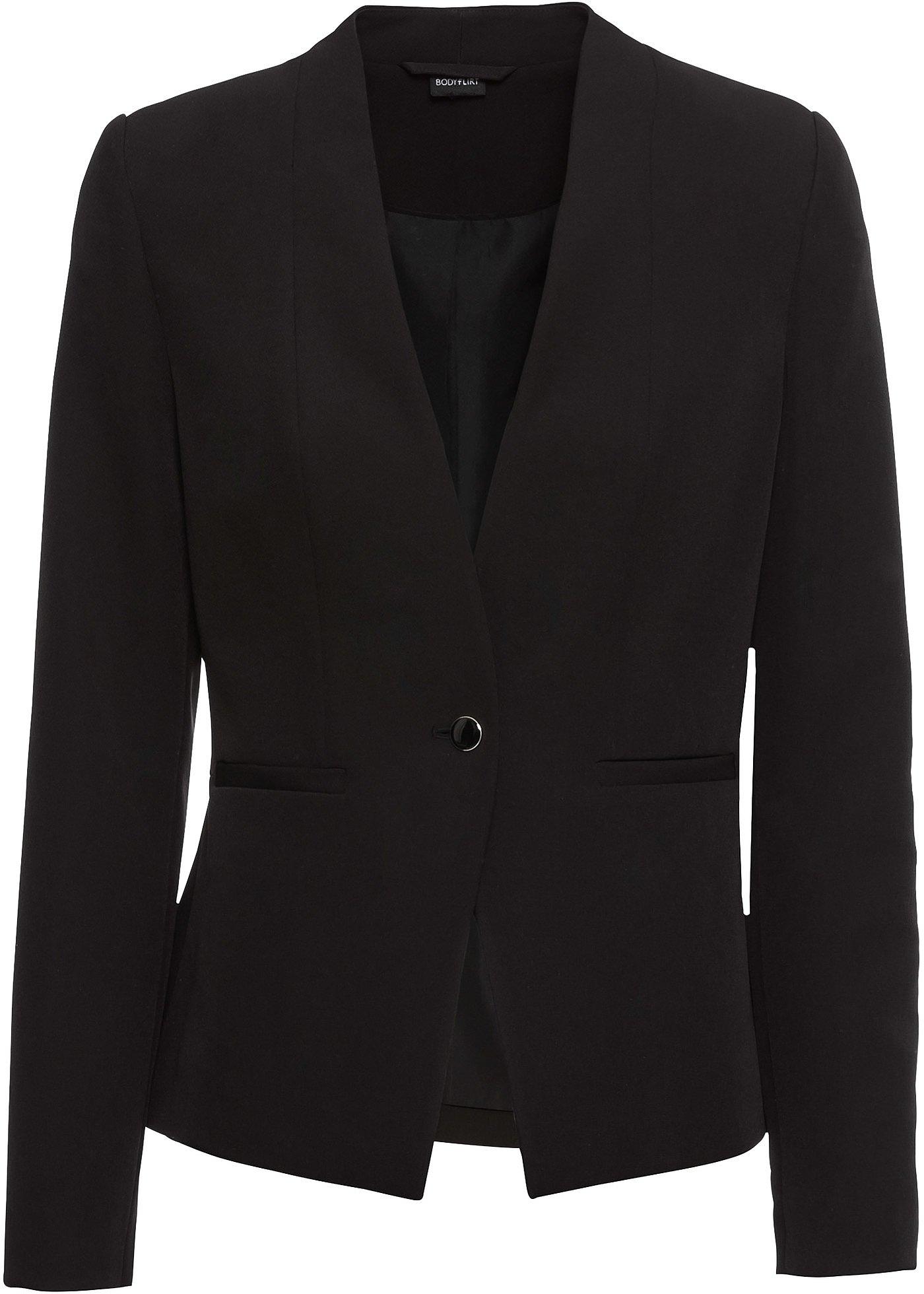 Elegante blazer met paspelzakken zwart, regular