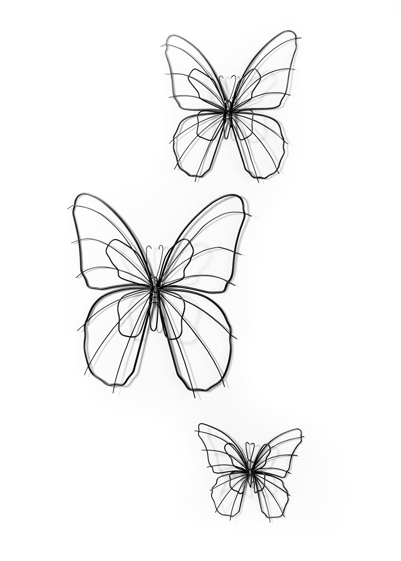 Muurdecoratie vlinders (3-dlg. set)