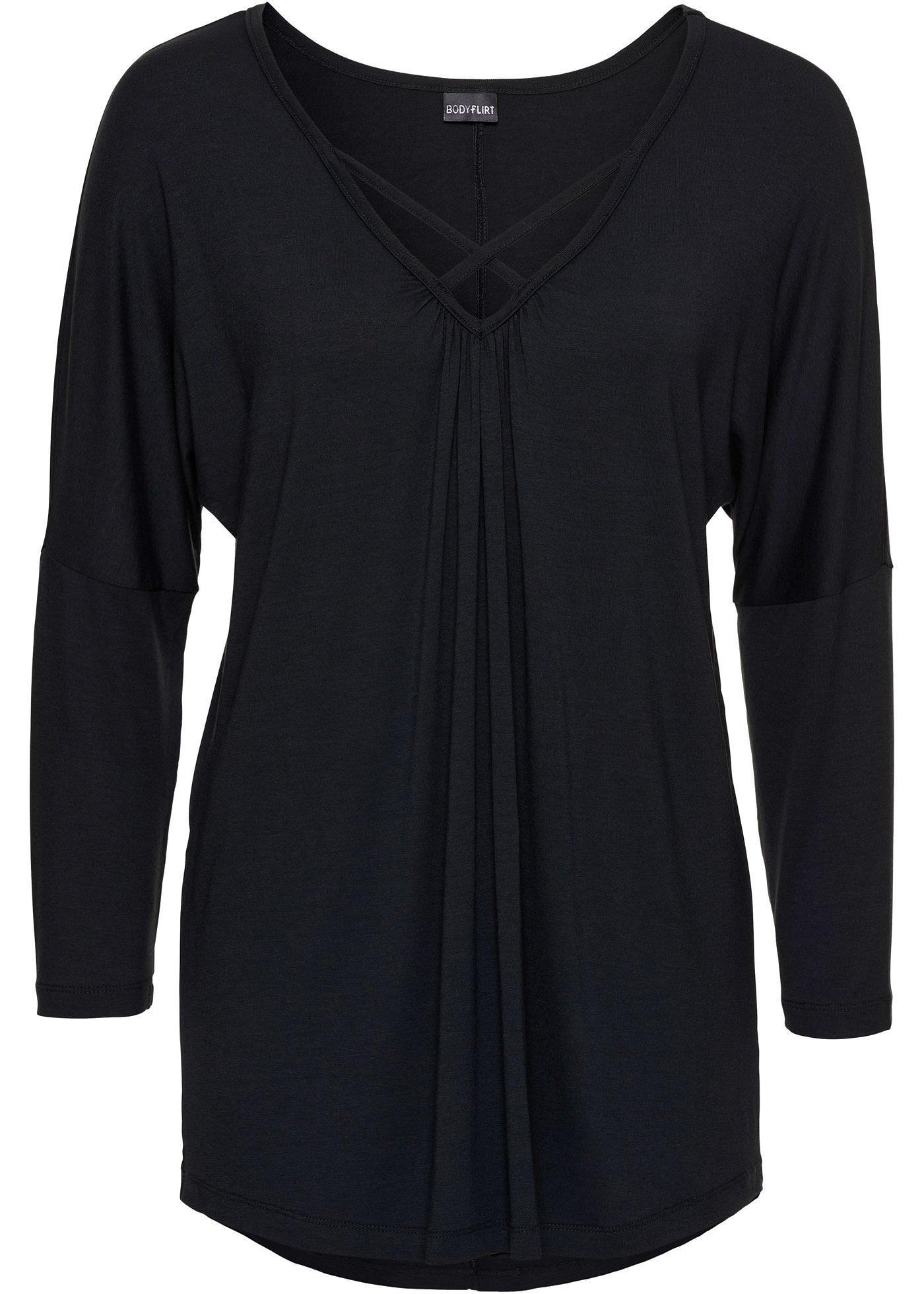 Shirt met straps van viscose