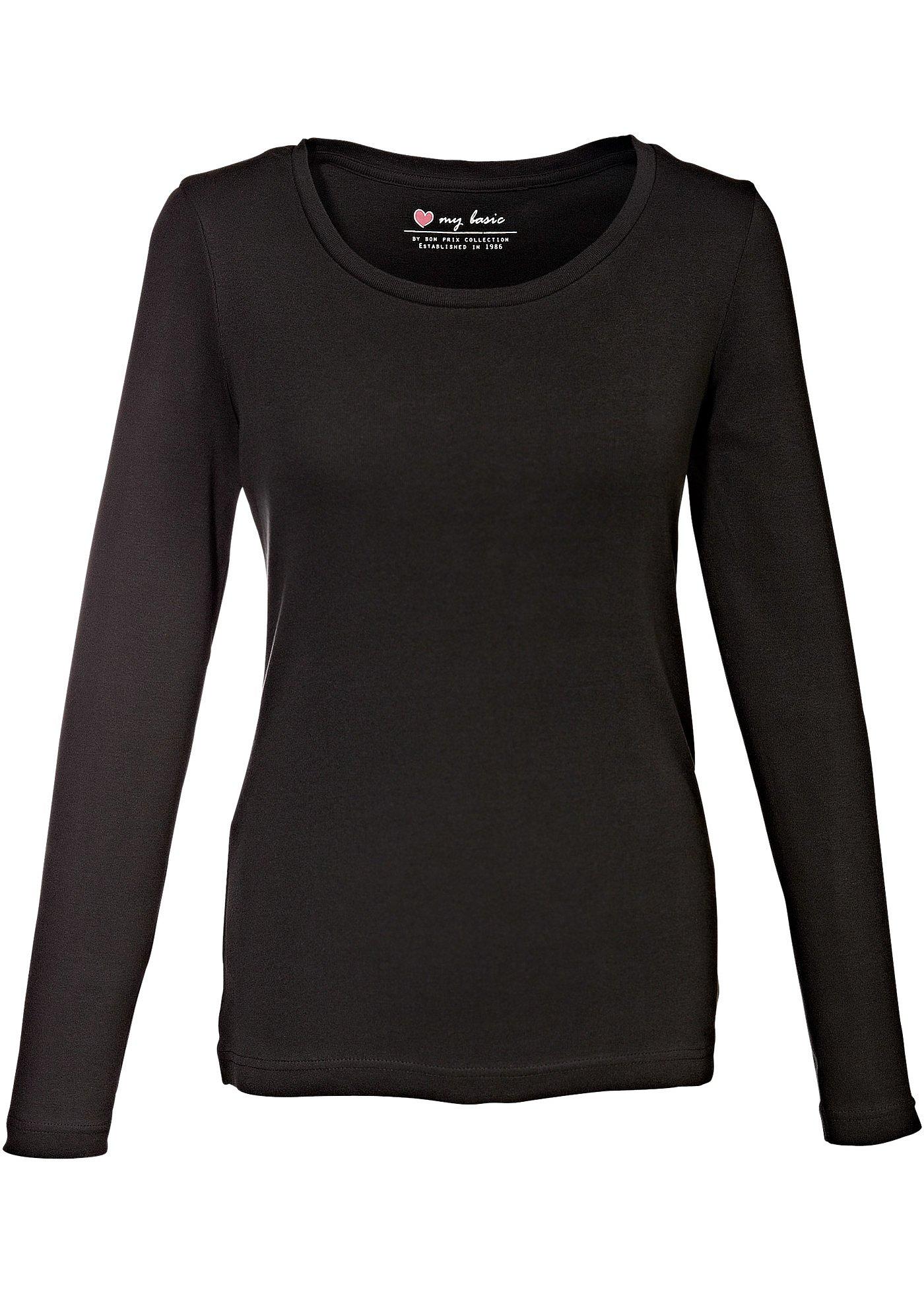 Katoenen longsleeve met ronde hals