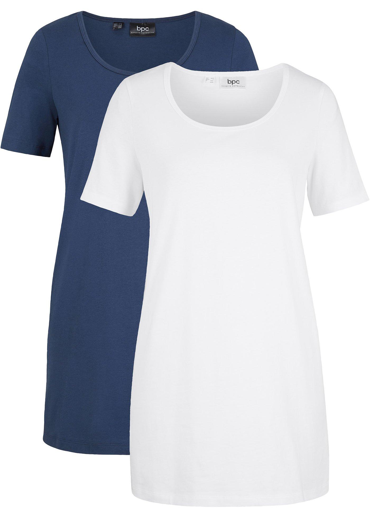 Lang basic T-shirt (set van 2)