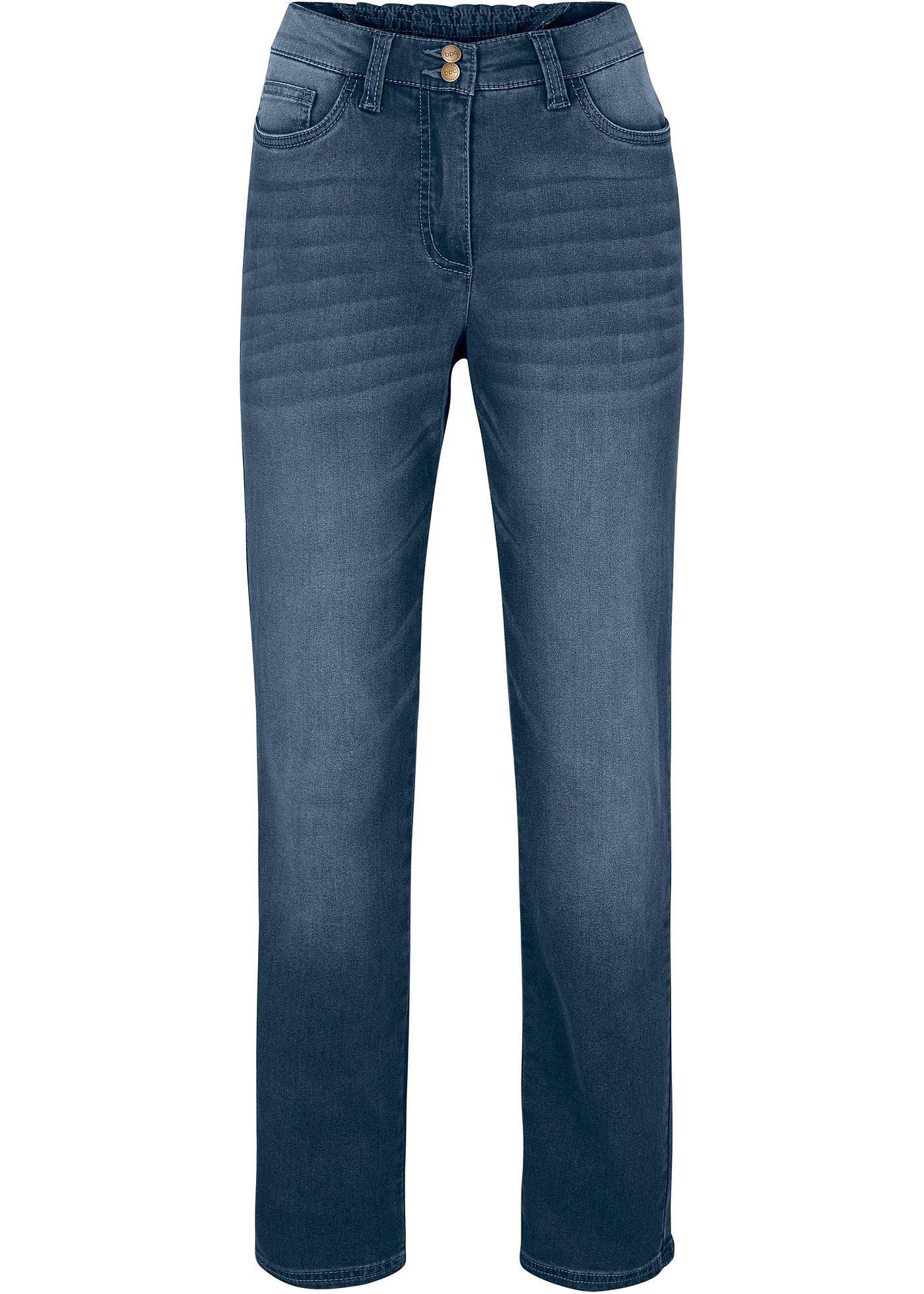 Thermojeans met push-up effect en comfortband, straight