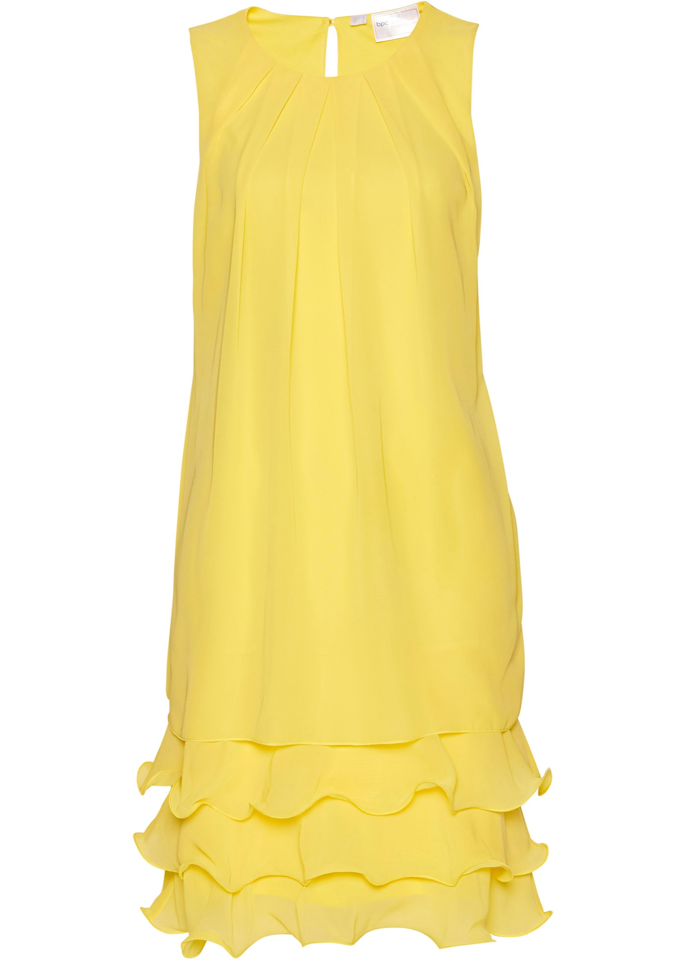 Chiffon jurk met gerecycled polyester en ruches