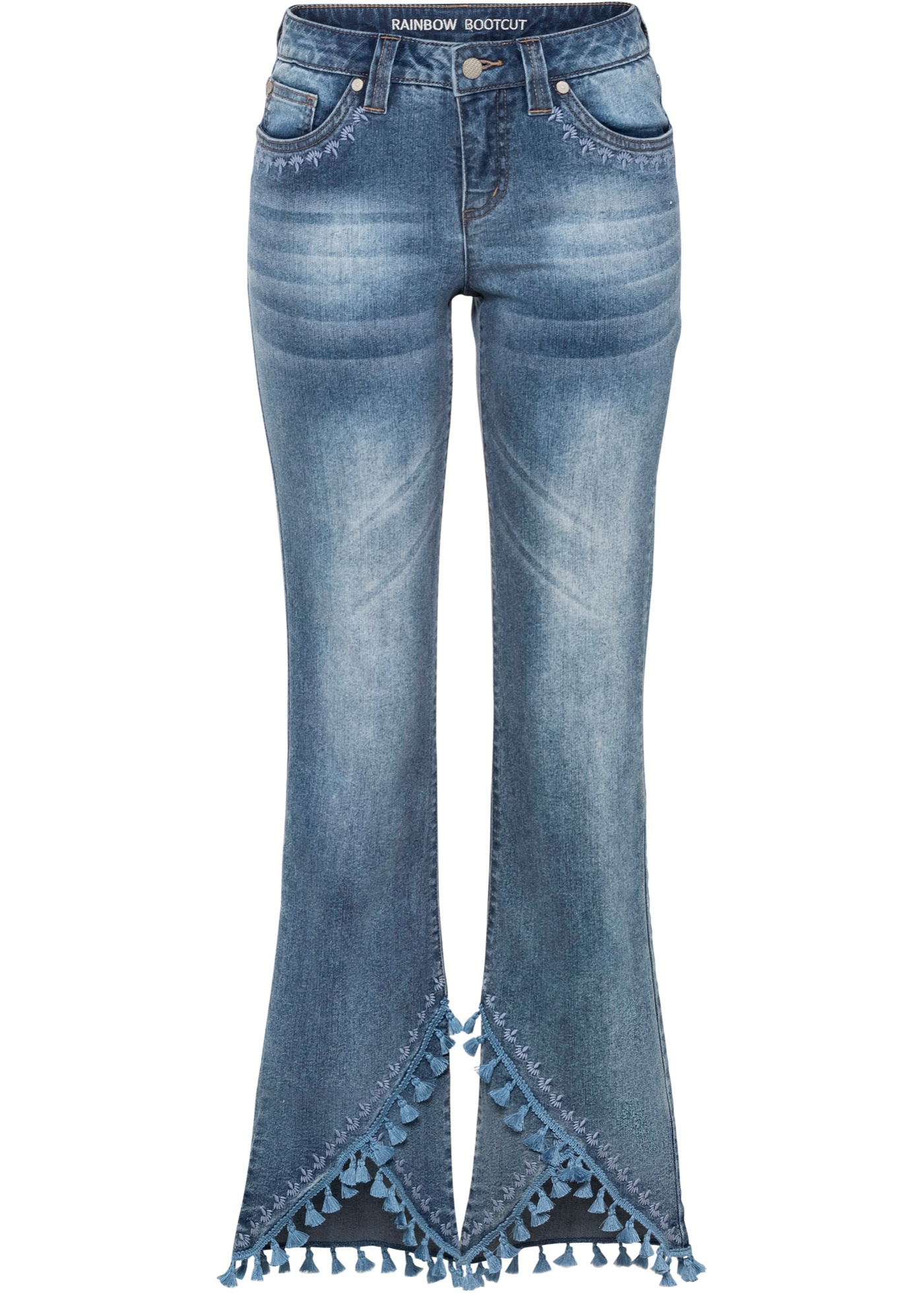 Flared jeans met decoratieve elementen