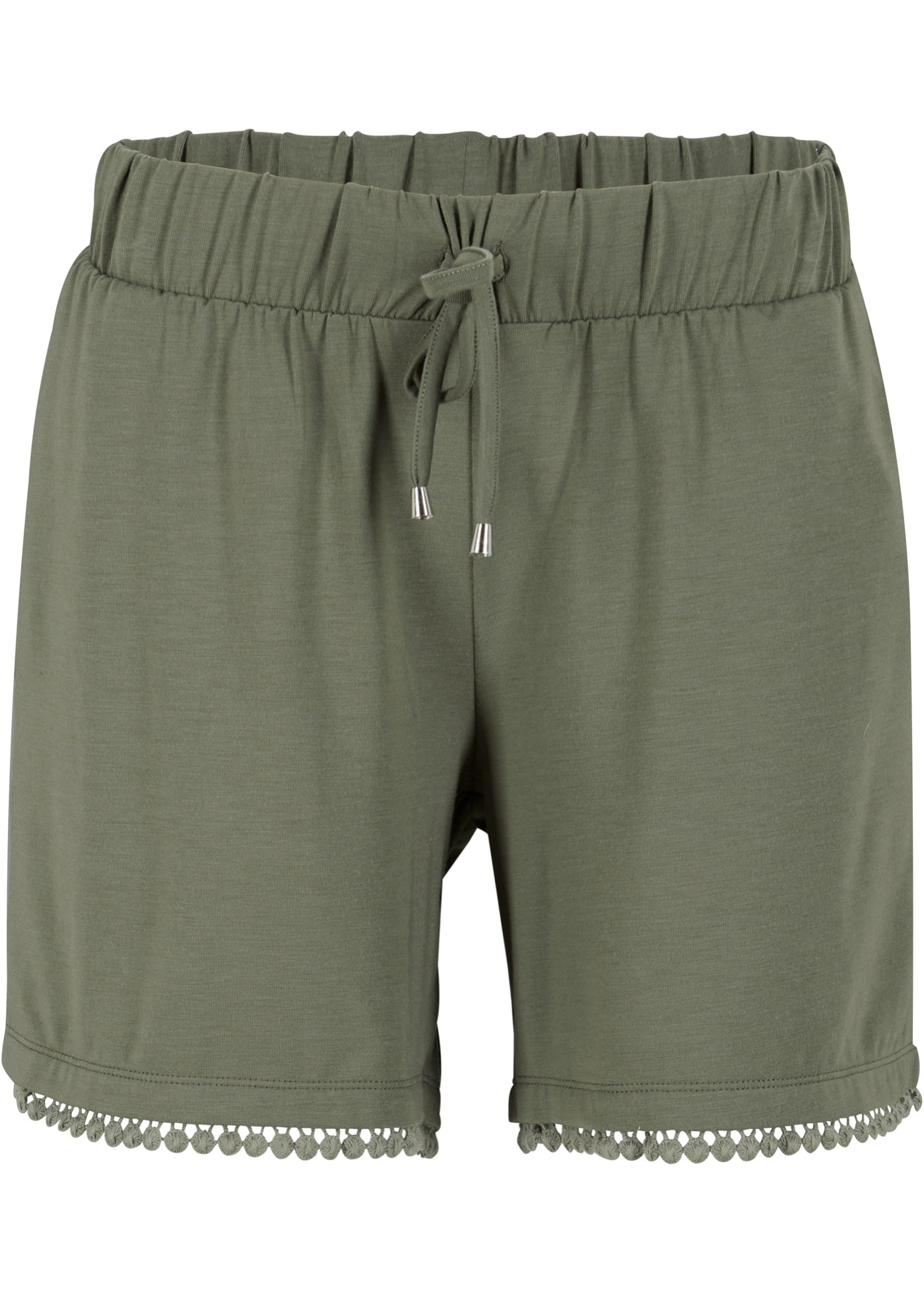 Jersey short met comfortband en kant