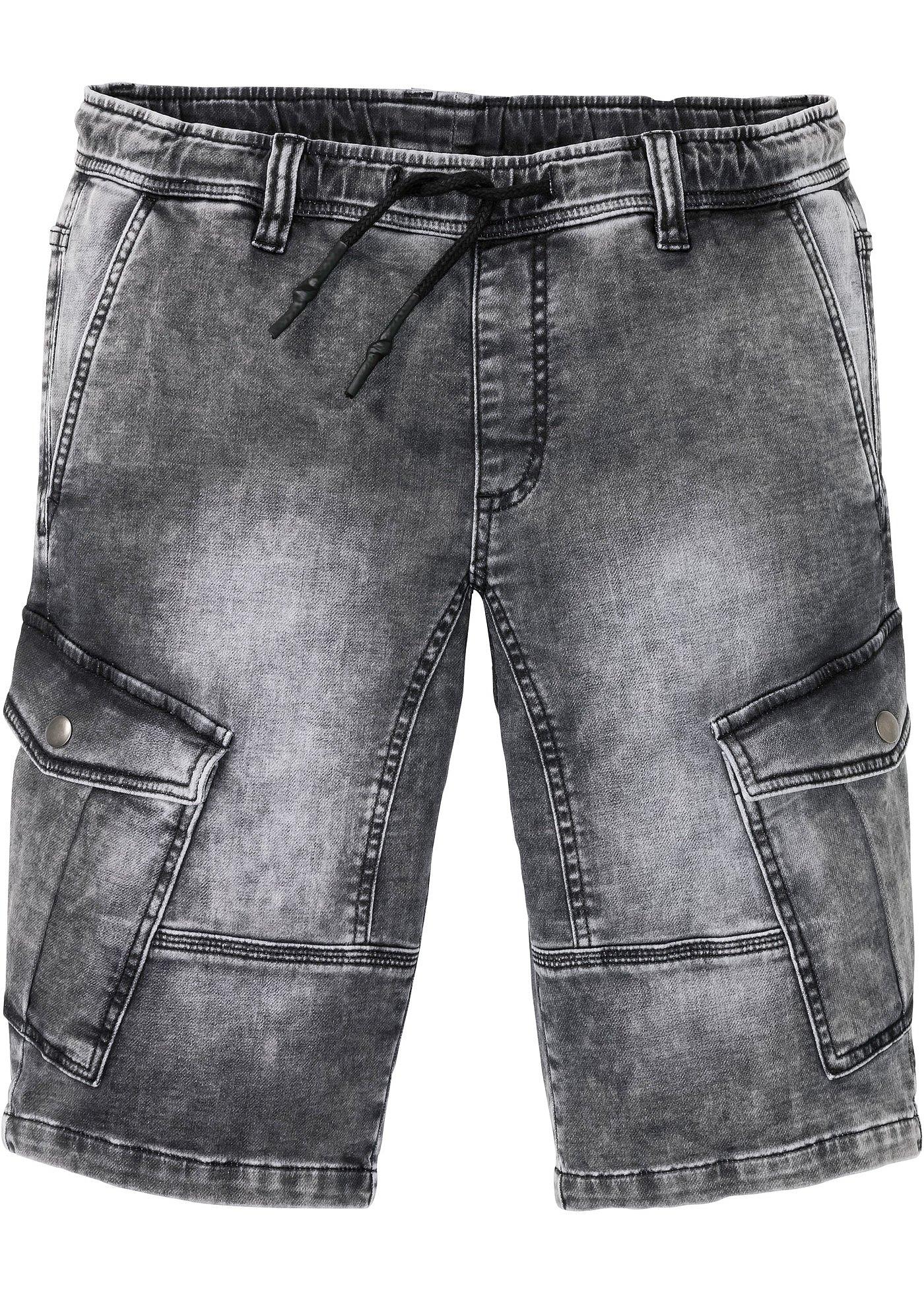 Sweatjeans bermuda met cargozakken, regular fit